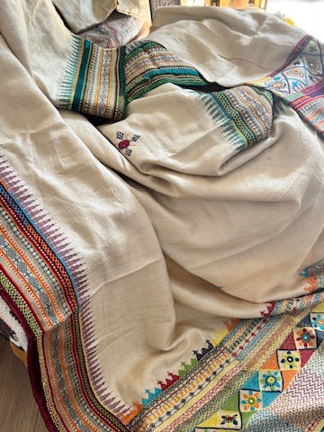 Lambani Hand Embroidered Vidharba Tussar Saree