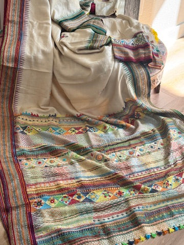 Lambani Hand Embroidered Vidharba Tussar Saree