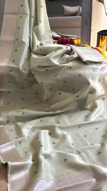 Tissue Silk with Embroidery