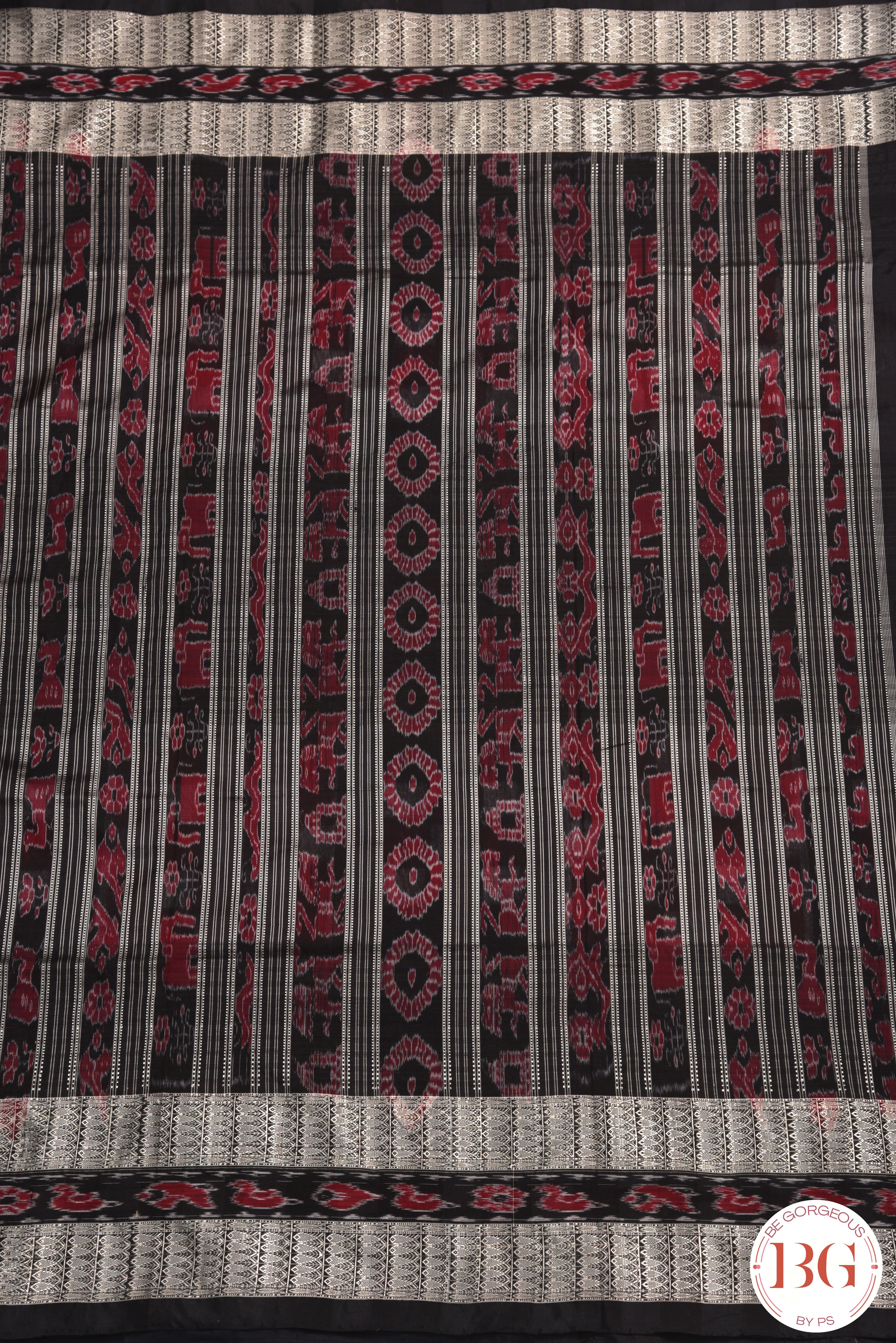 Bichitrapuri design pure odisha handloom silk saree - red