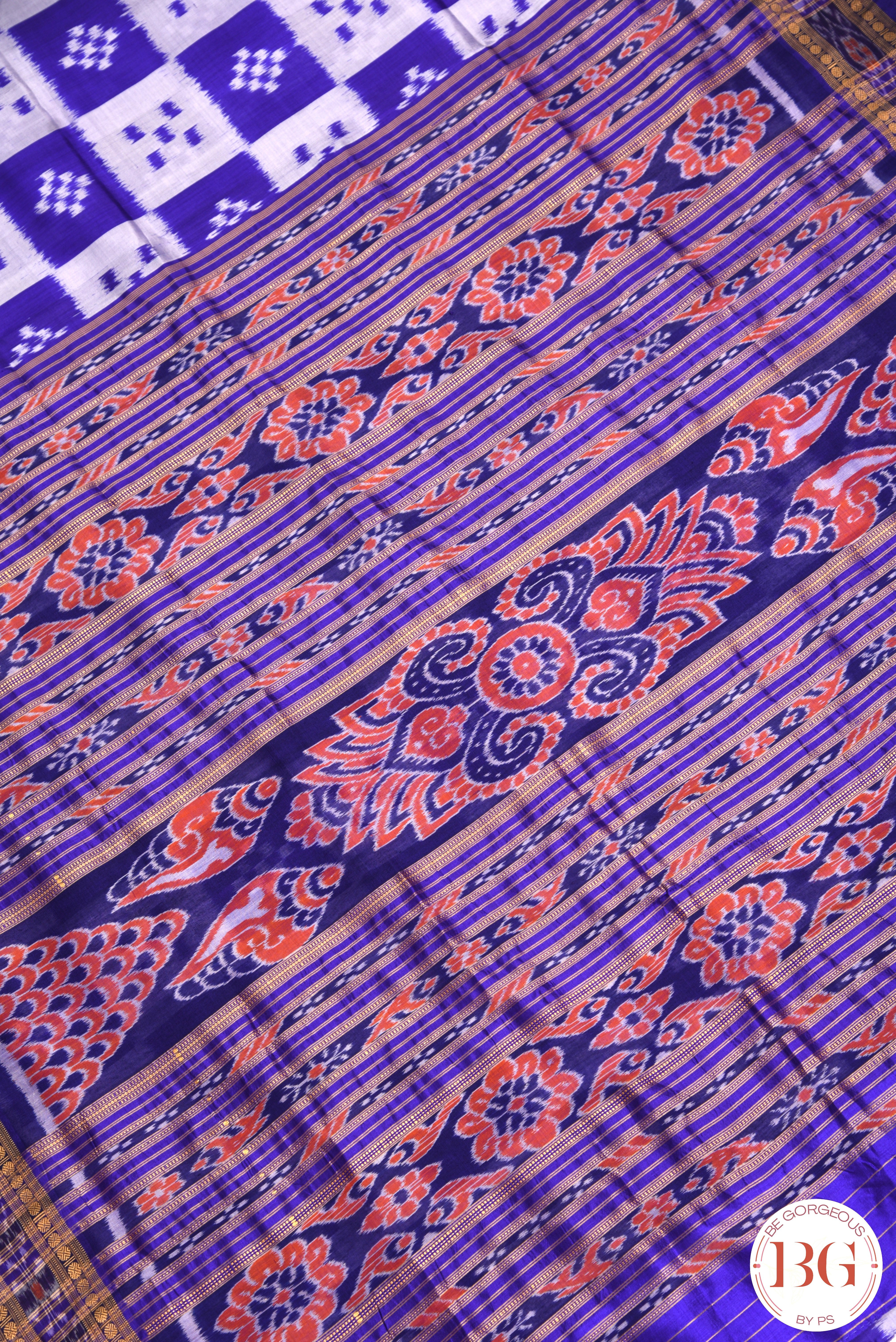 Pasapalii Design Khandua Pure Silk Odisha Handloom Saree - purple