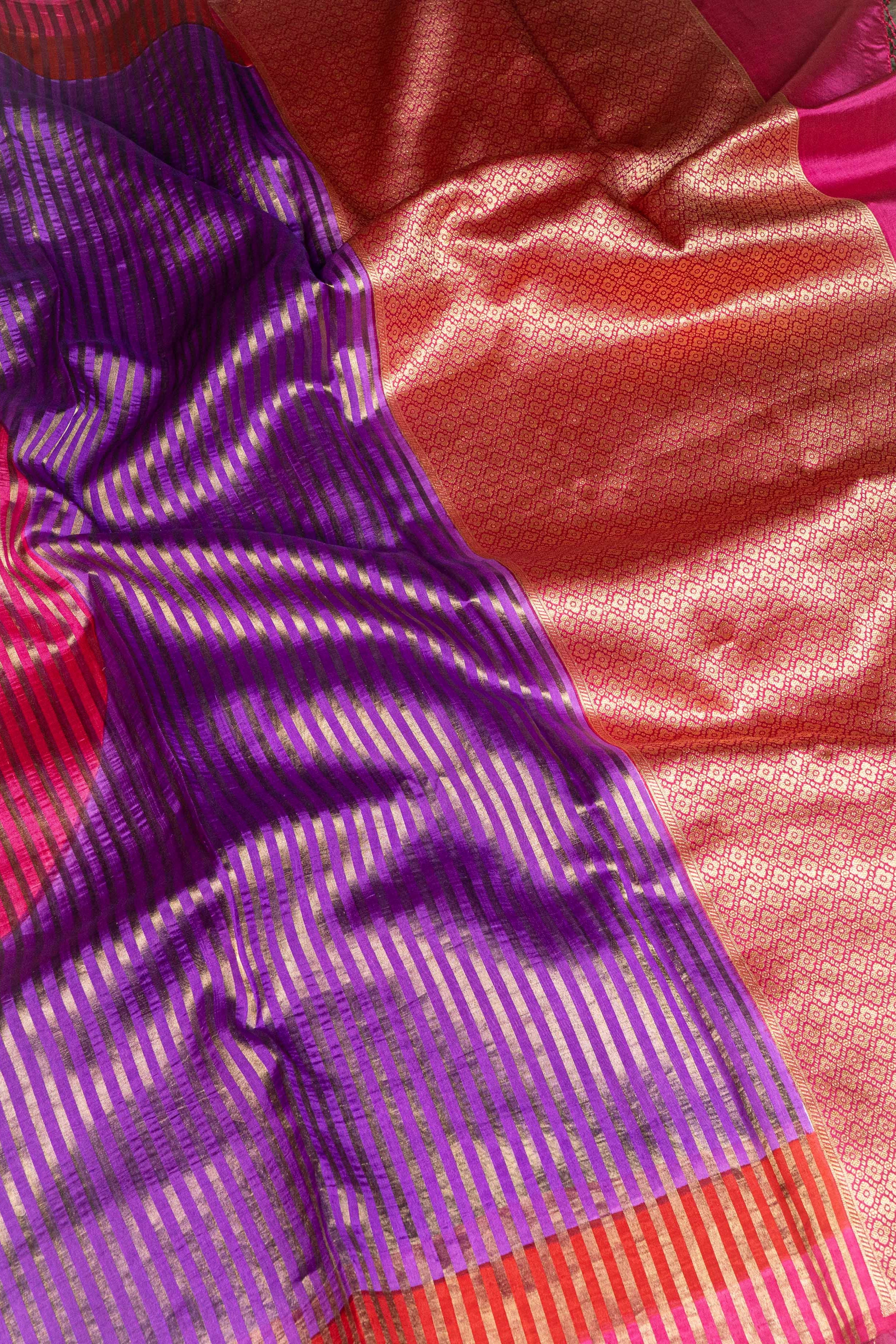 Banarasi Tissue Circle Dye Saree - multicolor