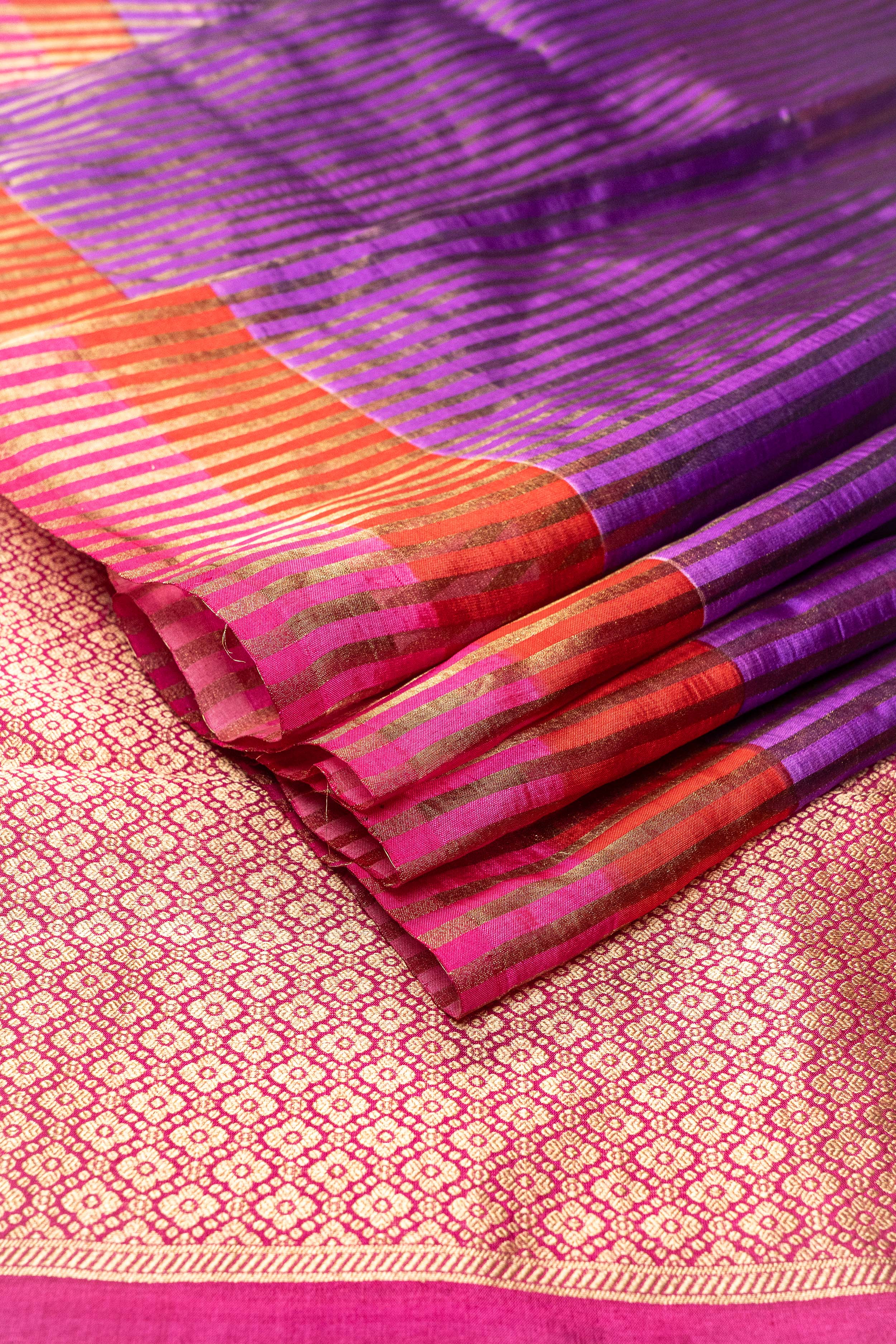 Banarasi Tissue Circle Dye Saree - multicolor