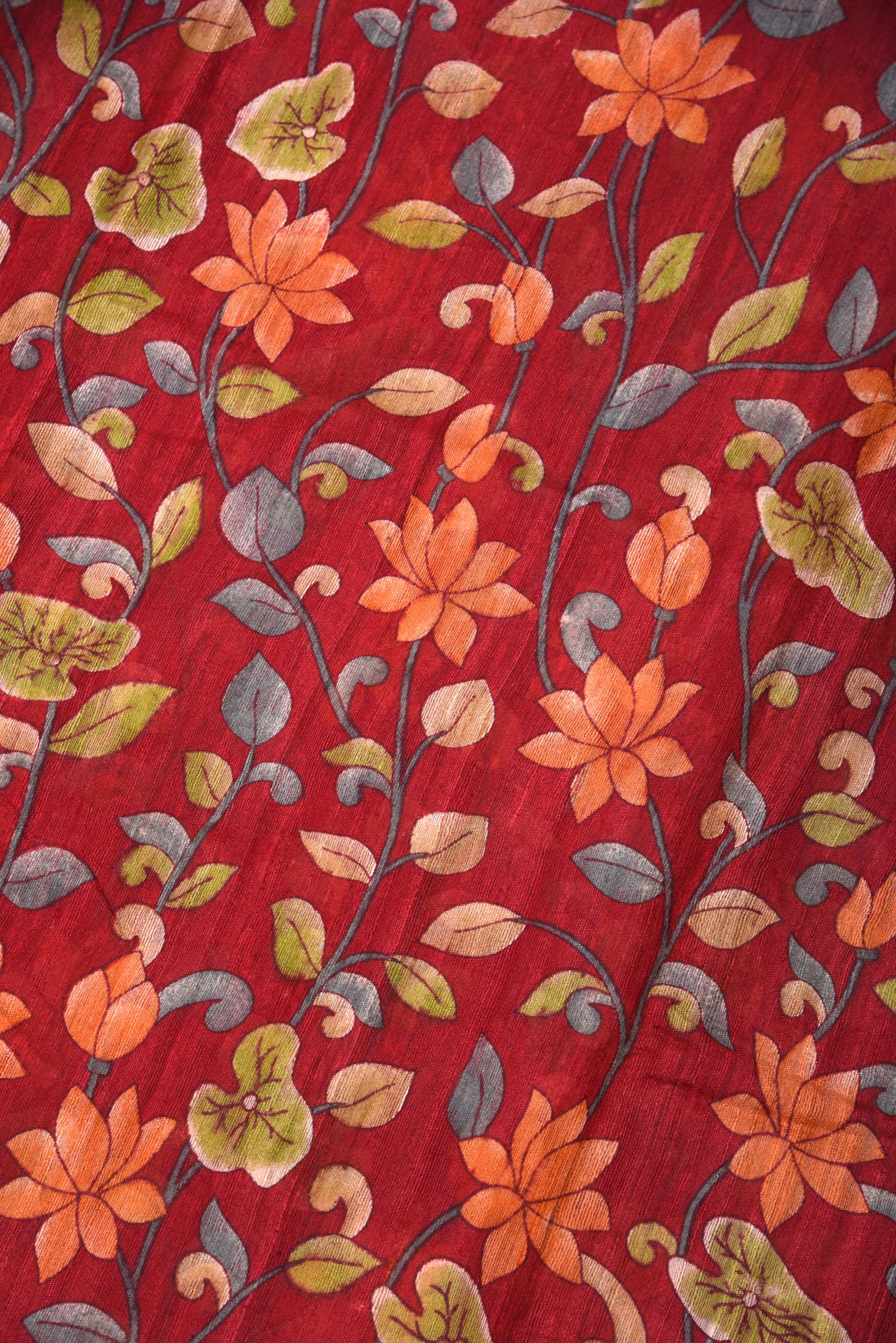 Raw Silk handloom printed saree
