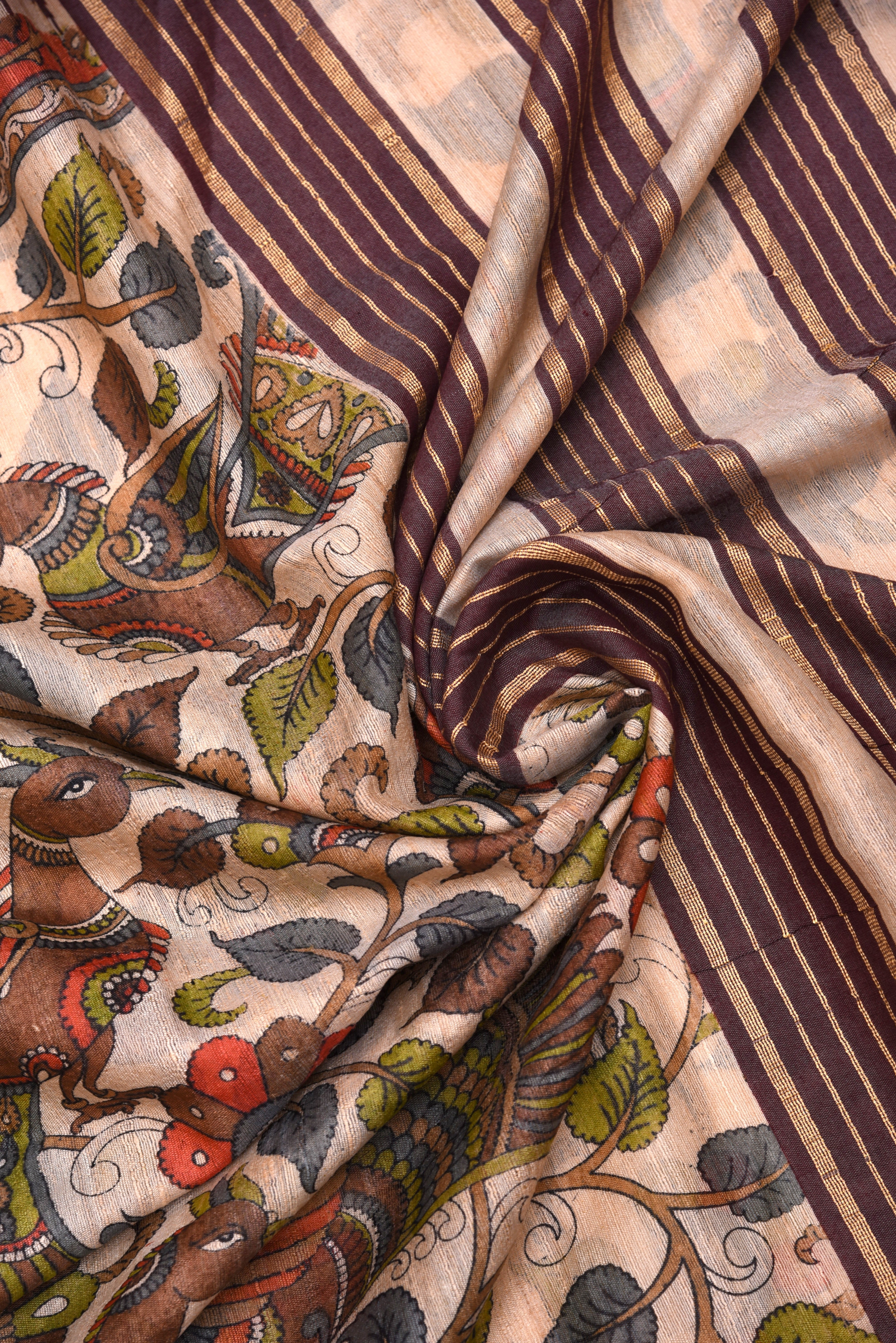 Raw Silk handloom printed saree