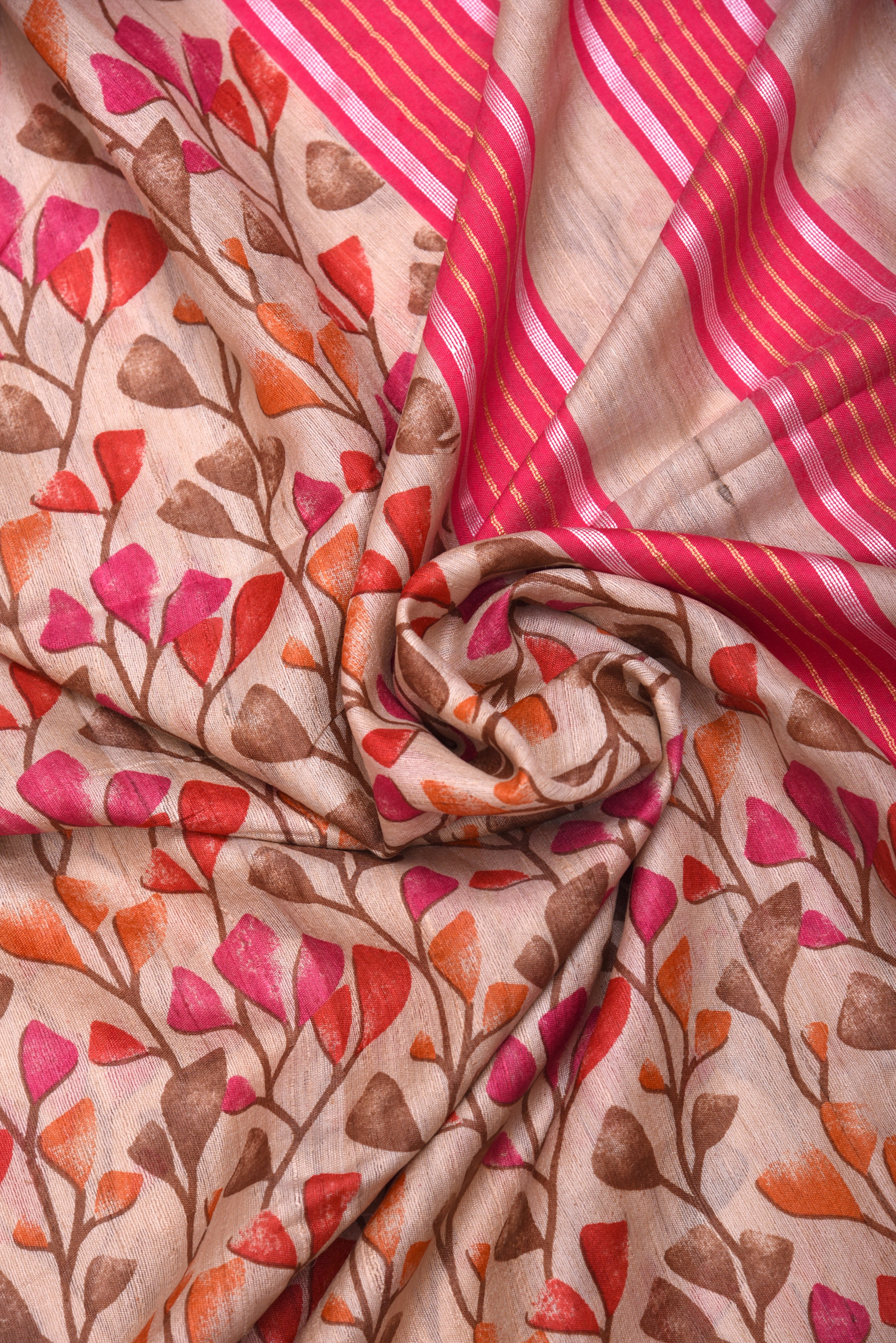 Raw Silk handloom printed saree