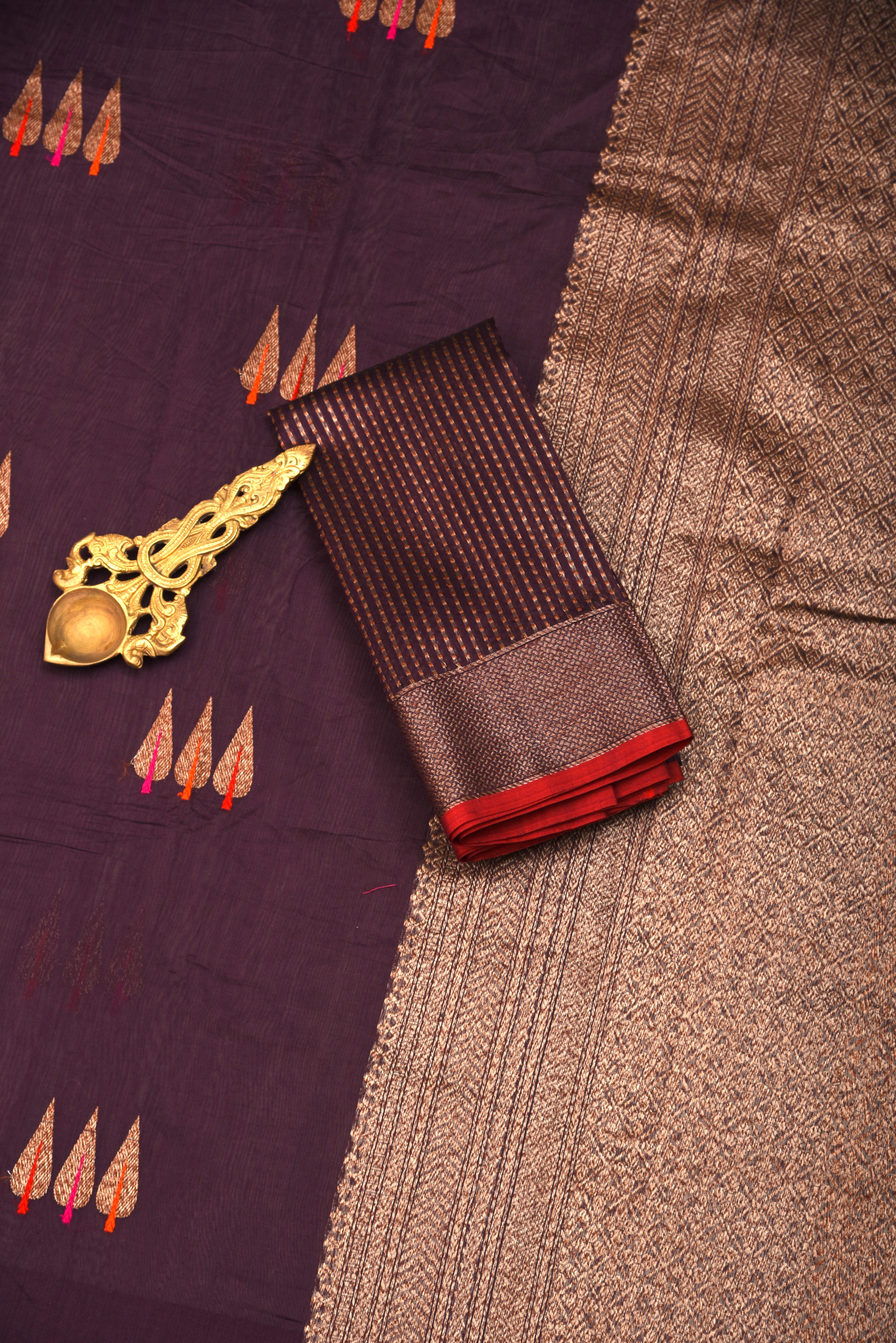 Chanderi Cotton Silk Saree with weaving