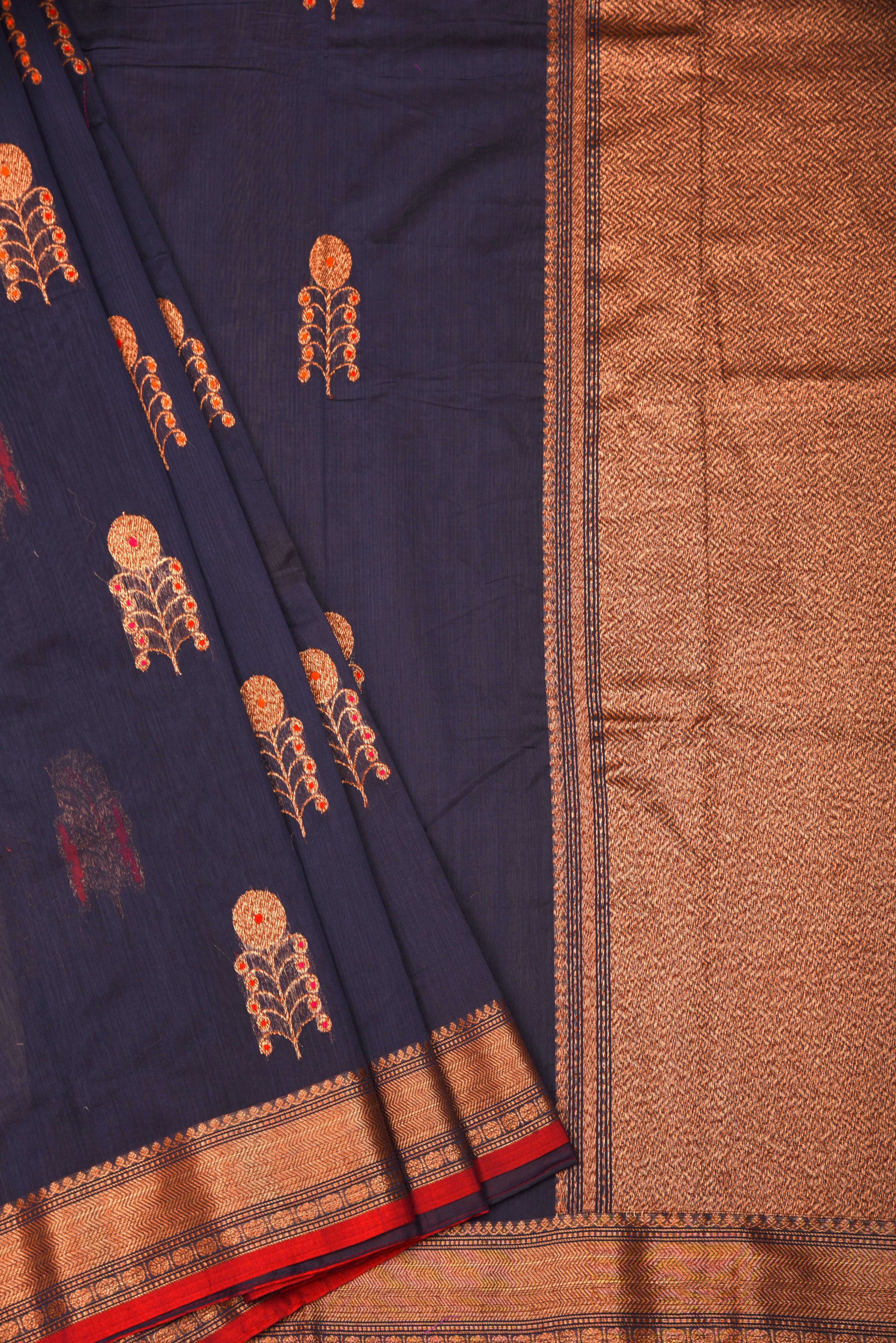 Chanderi Cotton Silk Saree with weaving