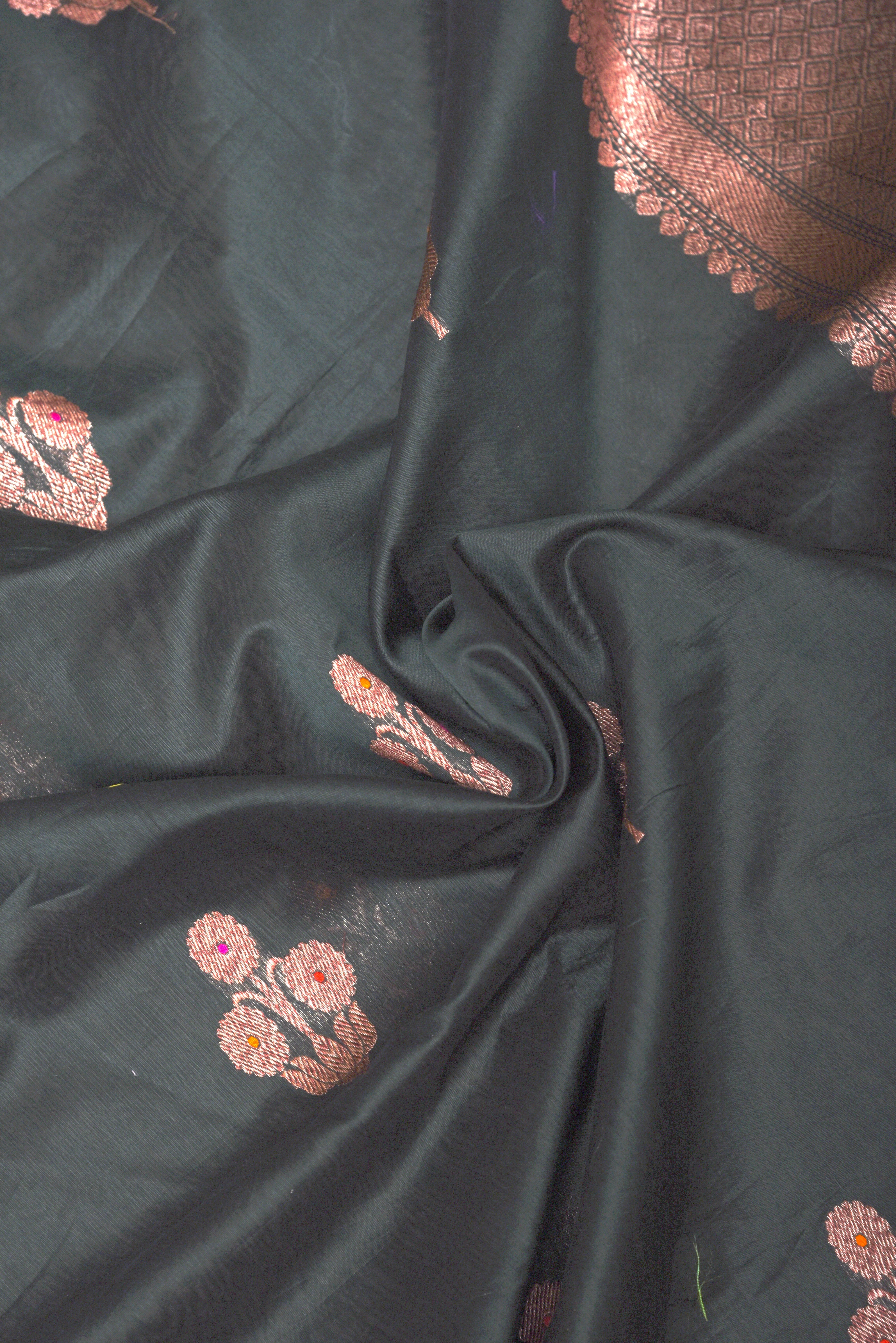 Chanderi Cotton Silk Saree with weaving