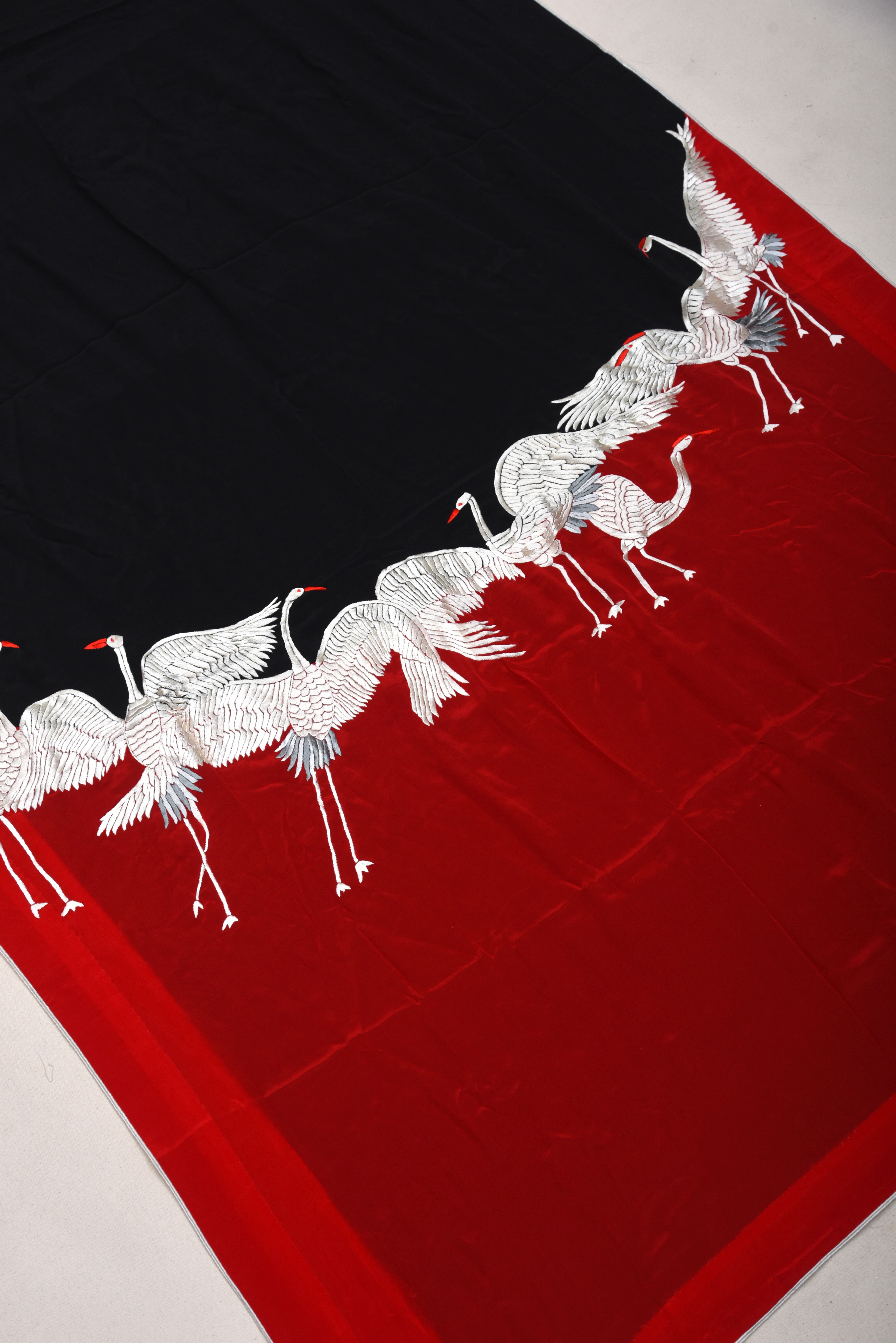 Parsi Gara hand embroidered crepe silk saree