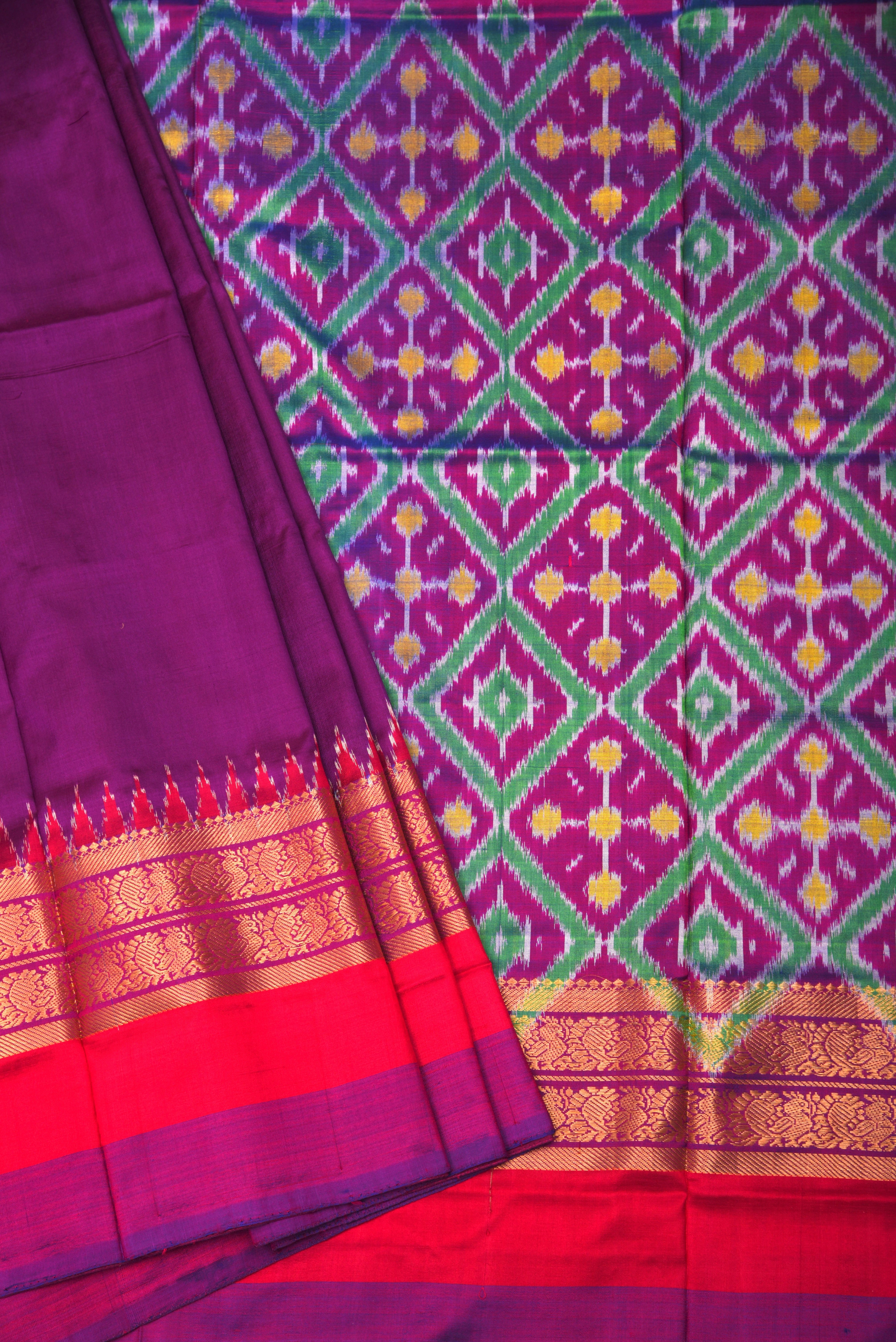 Pochumpalli Ikkat Pure Silk Handloom Saree