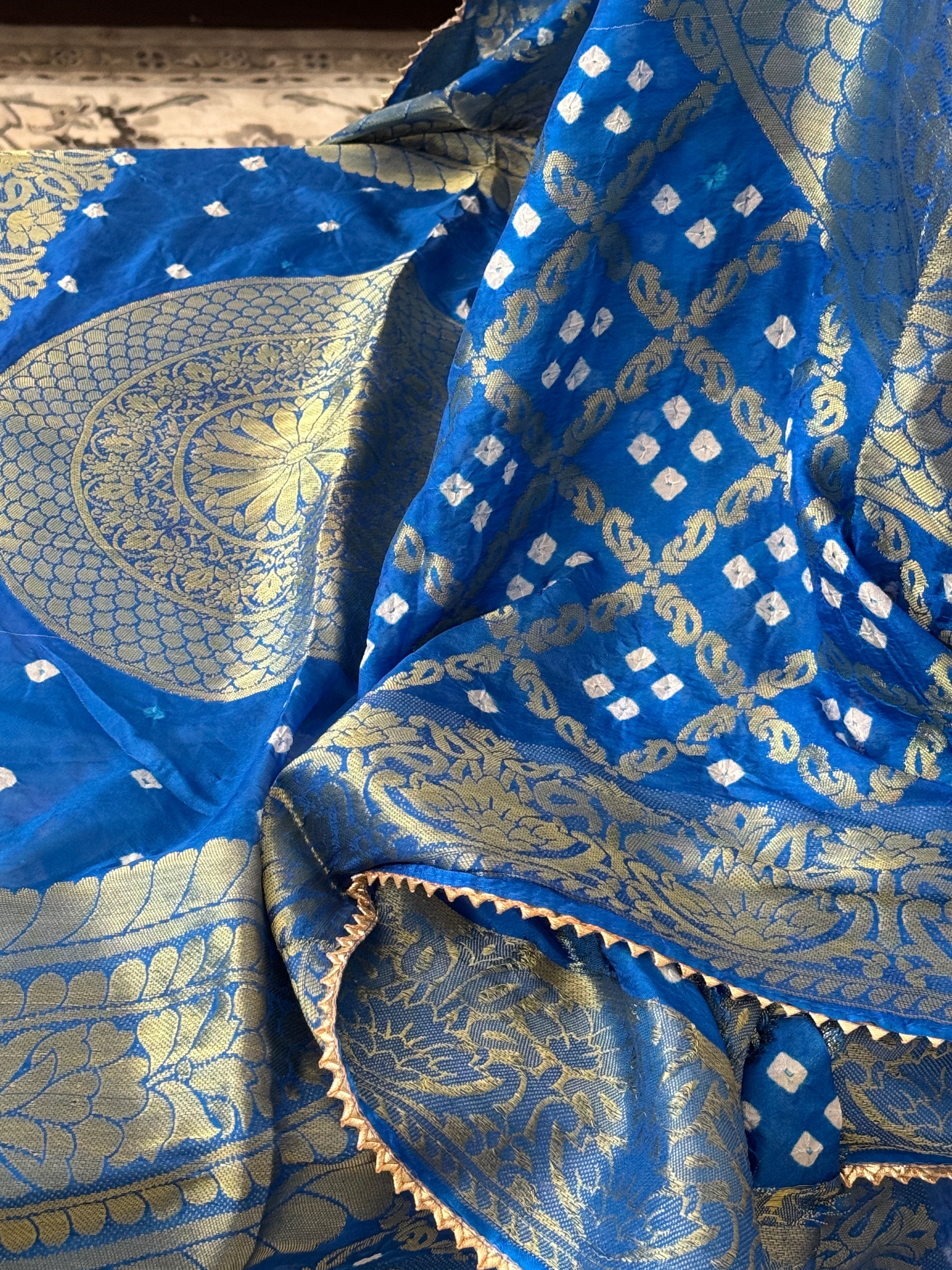 Silk Gharchola dupatta - blue