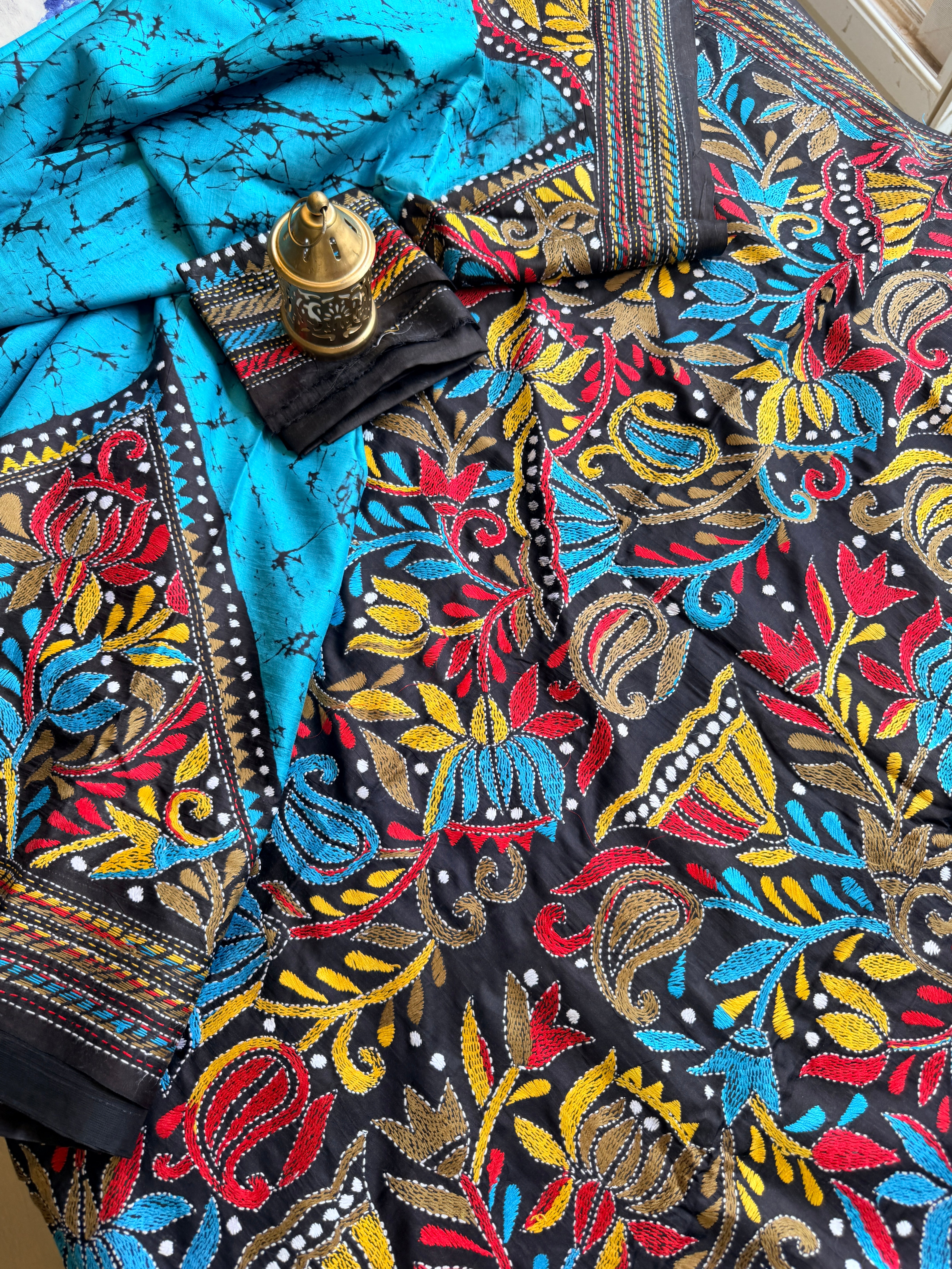 Kantha Stitch Saree