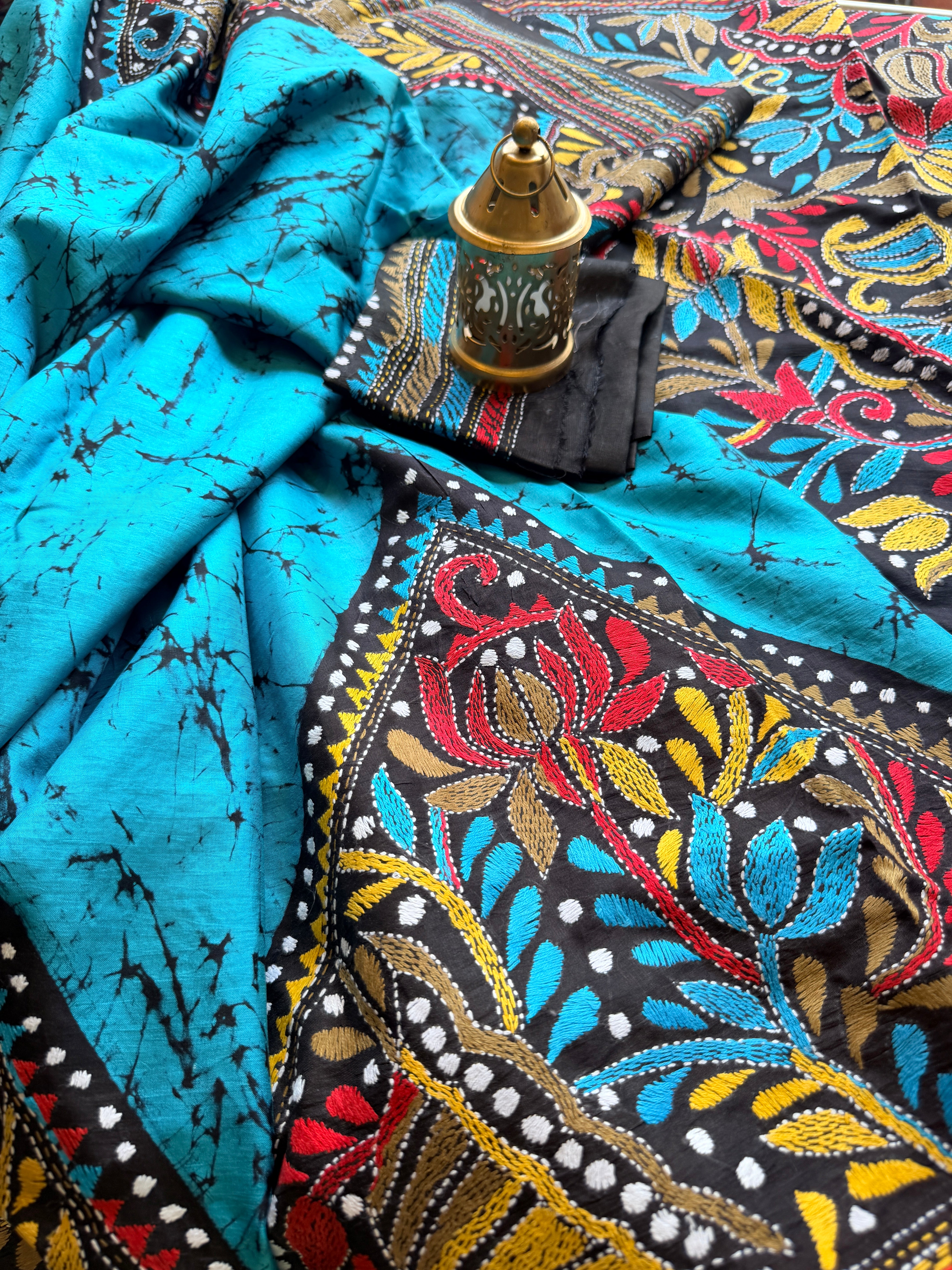 Kantha Stitch Saree