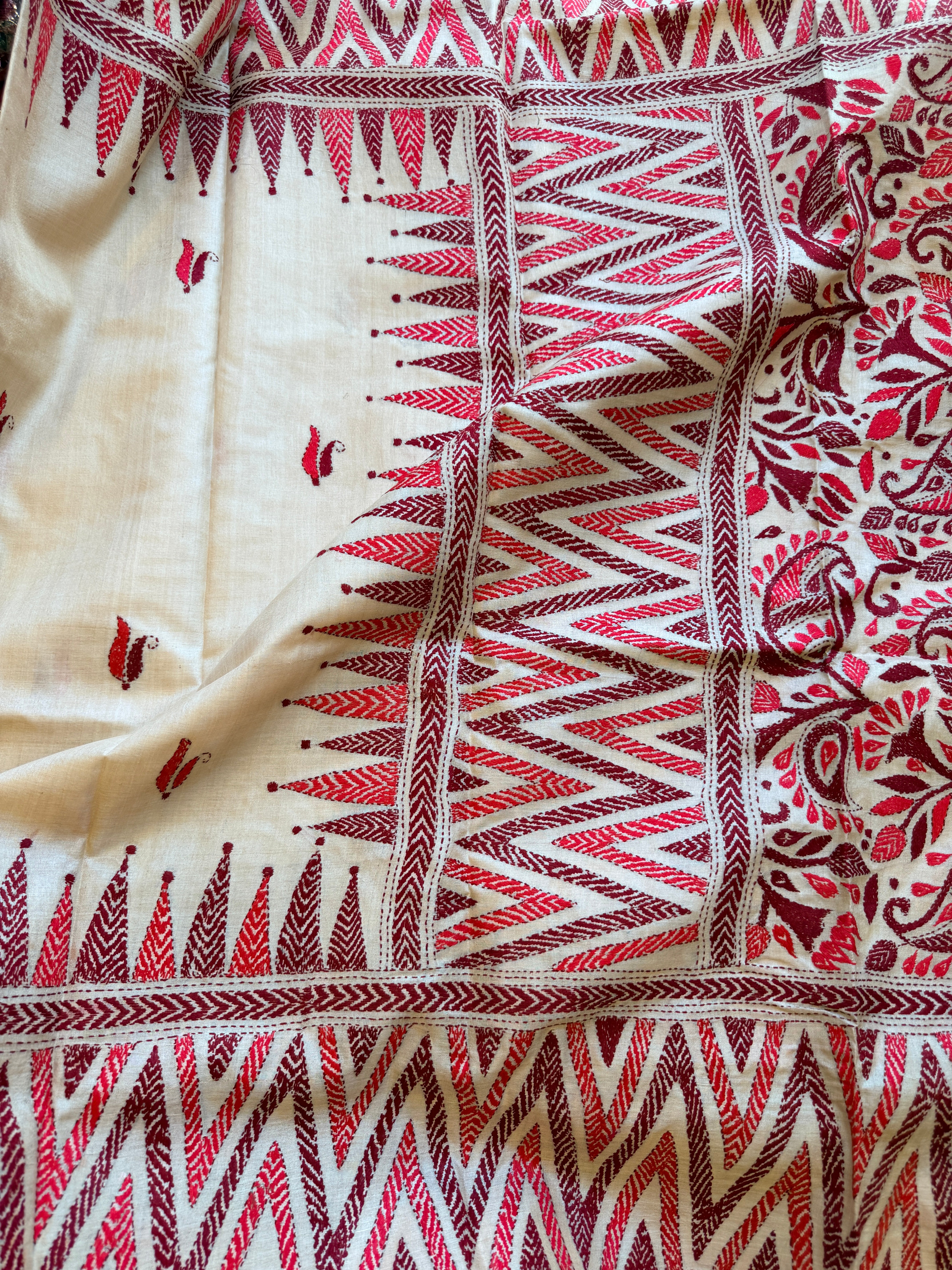 Kantha Stitch Saree
