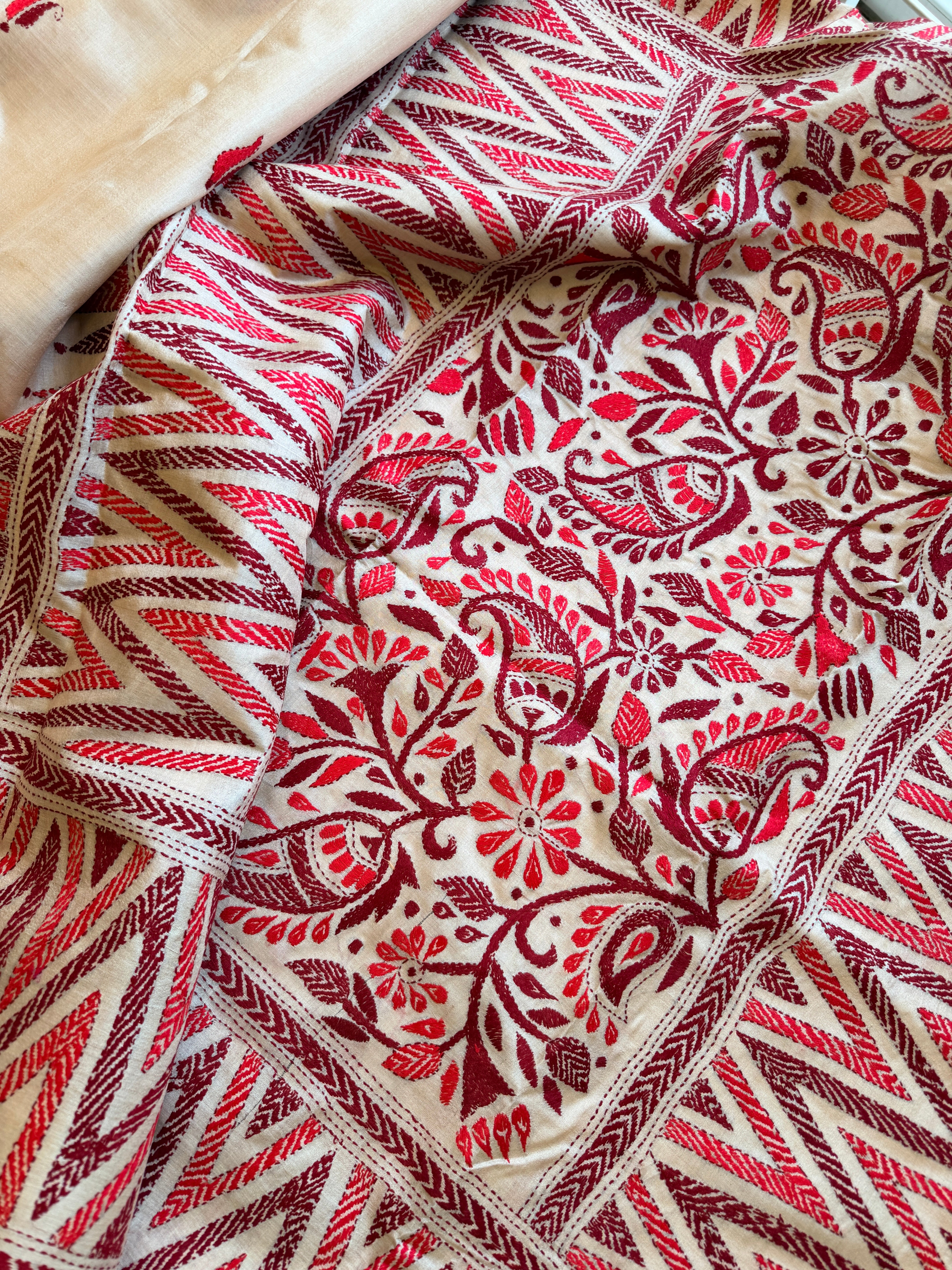 Kantha Stitch Saree