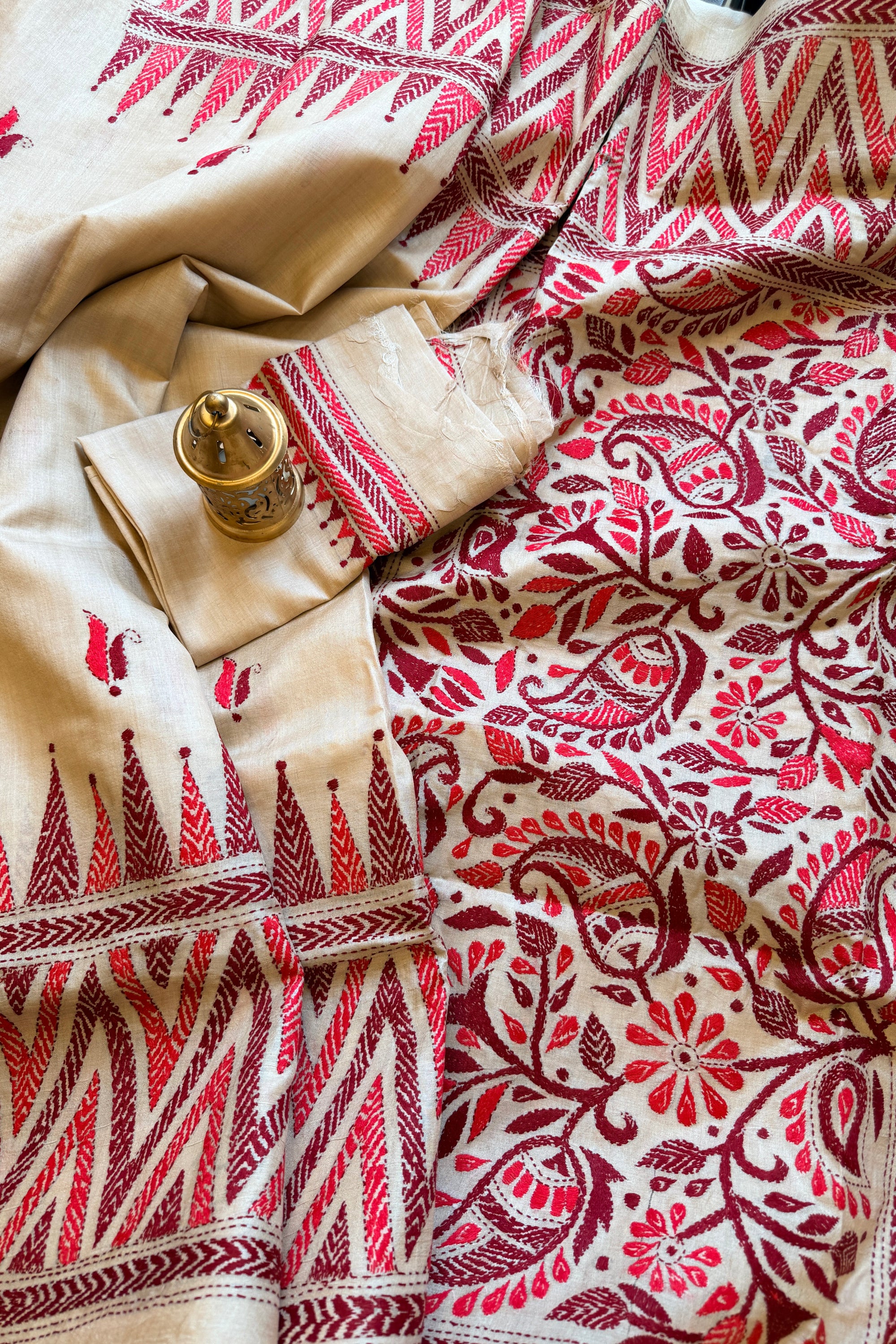 Kantha Stitch Saree