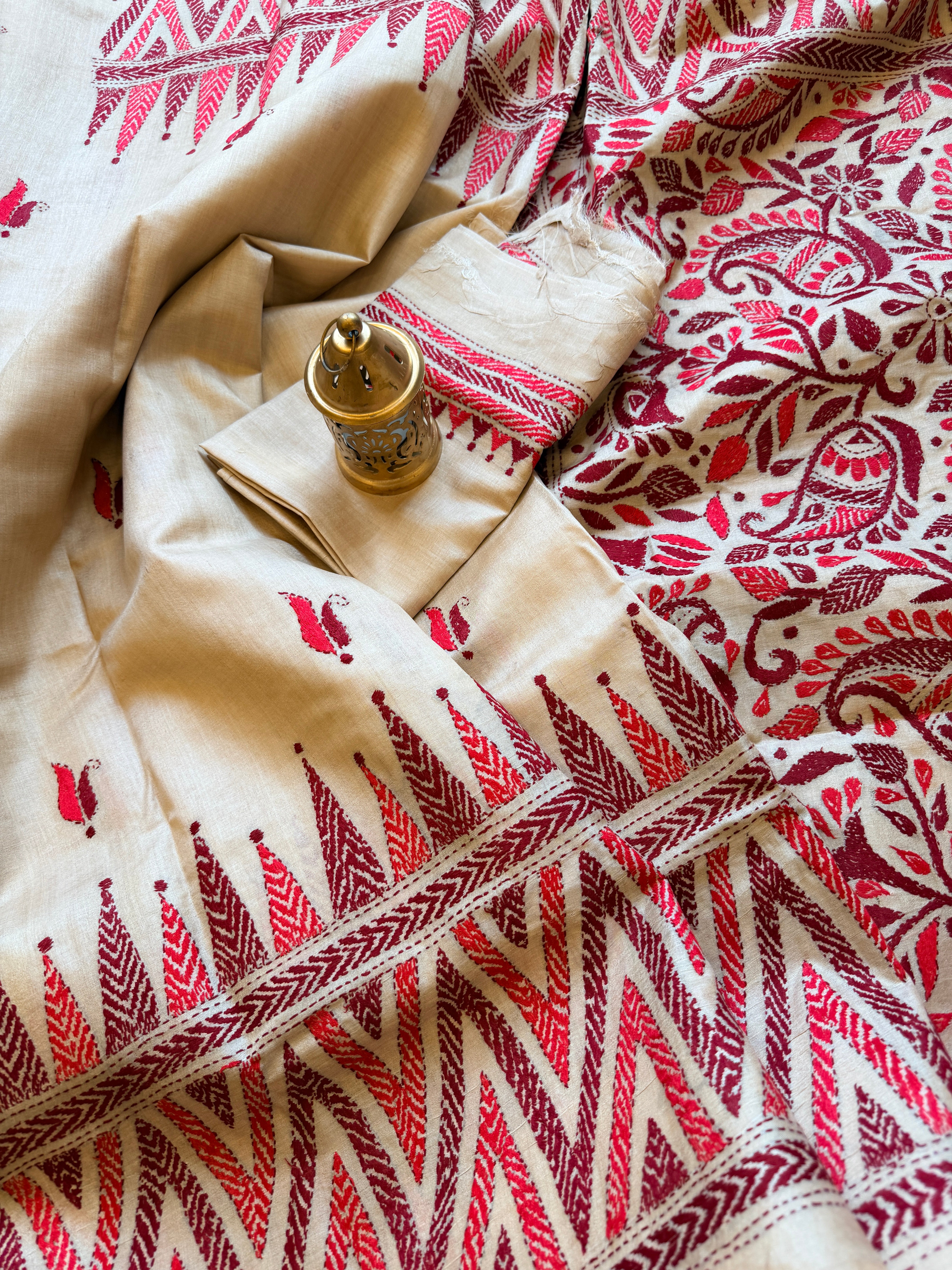 Kantha Stitch Saree