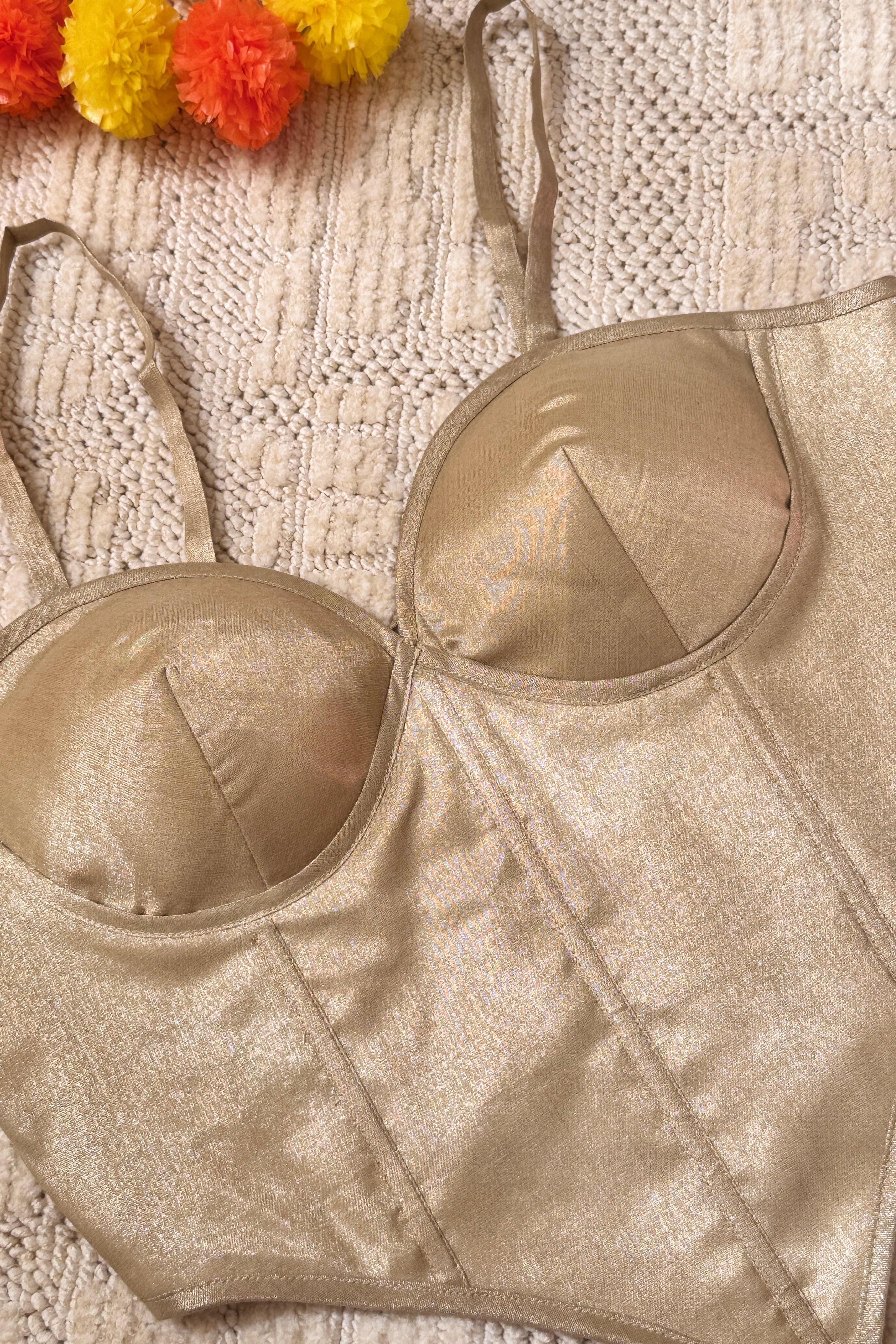 Corset Raw Silk Blouse