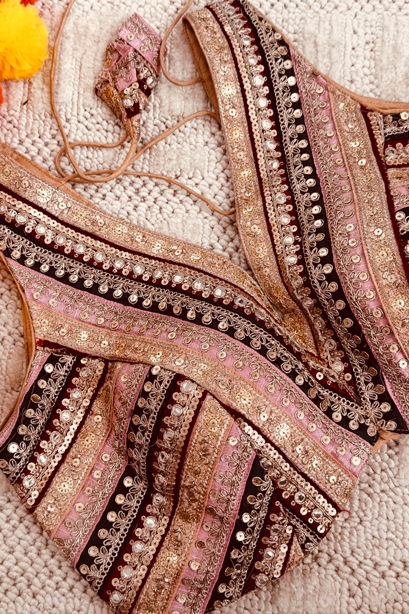 Raw Silk Zardozi embroidery work readymade padded sleeveless blouse
