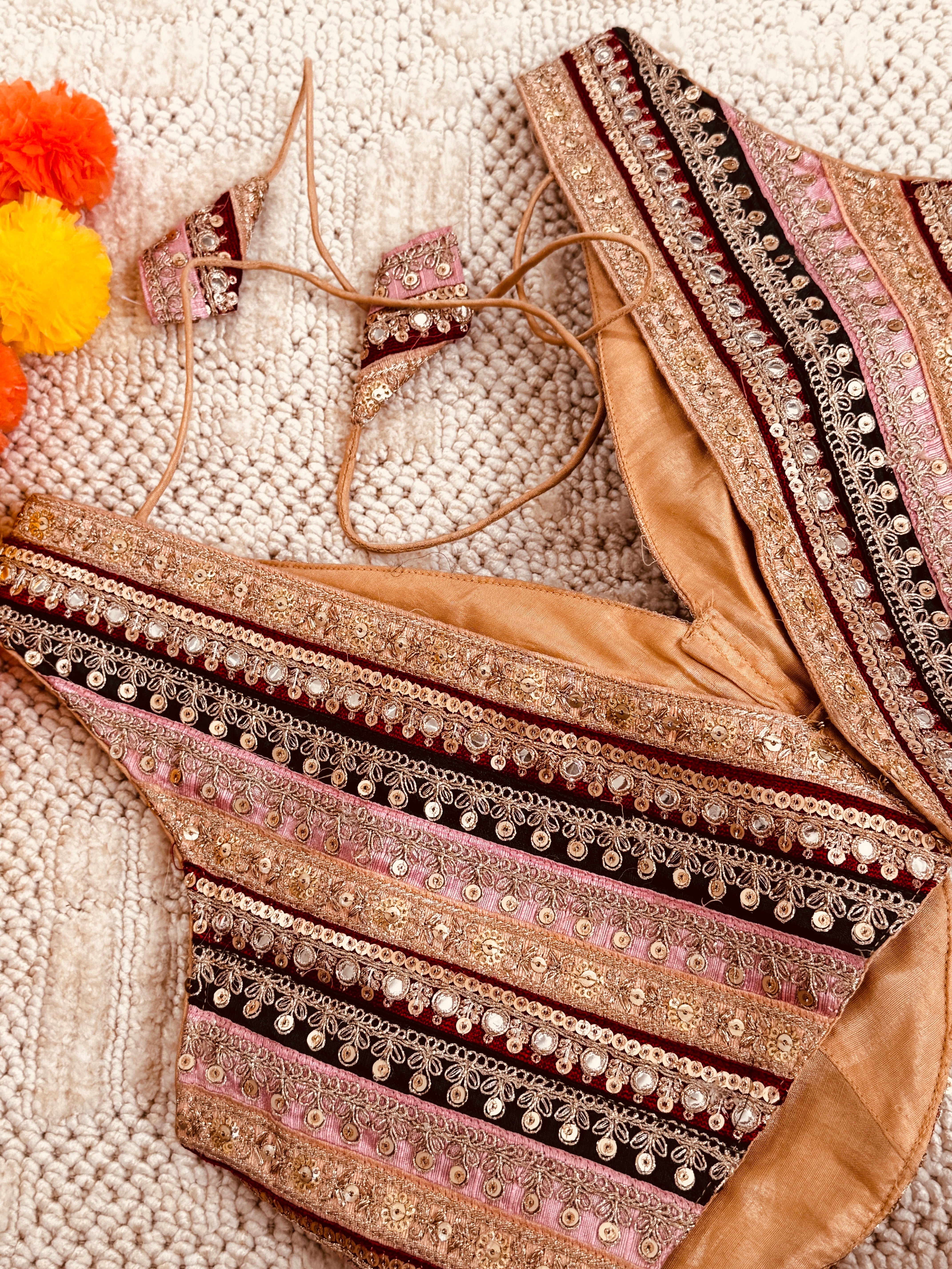 Raw Silk Zardozi embroidery work readymade padded sleeveless blouse