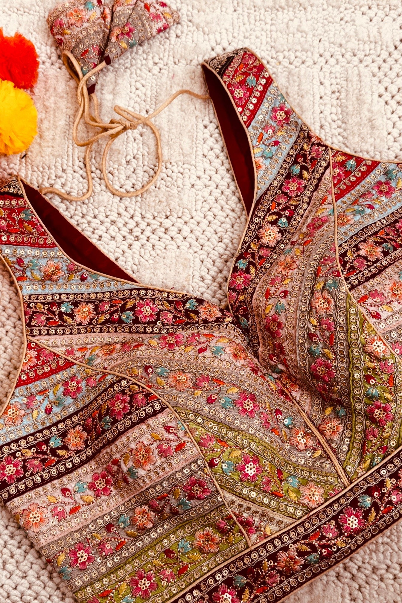 Raw Silk Zardozi embroidery work readymade padded sleeveless blouse