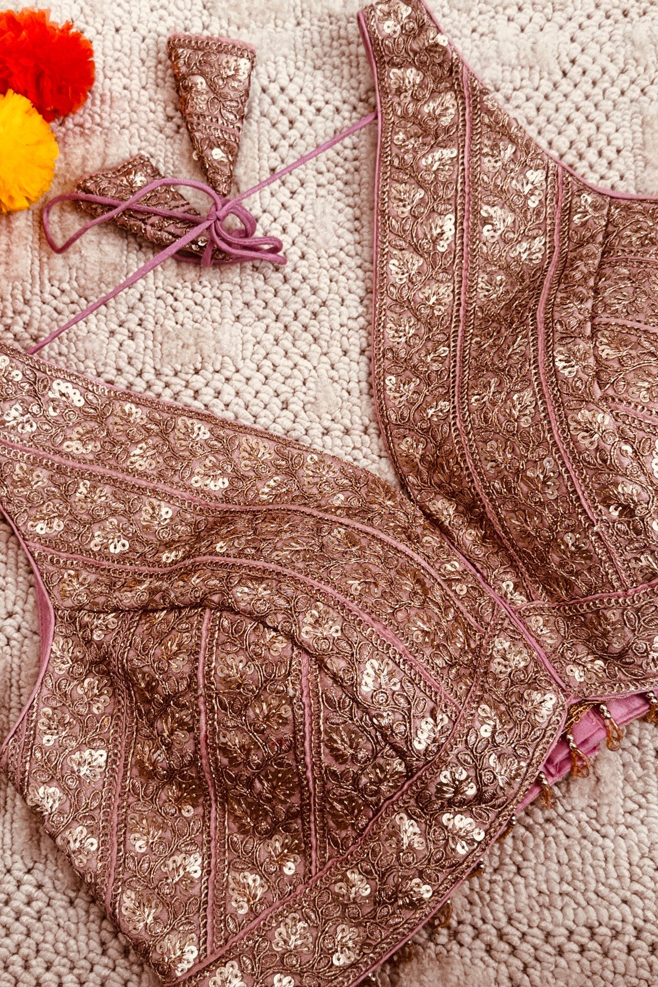 Raw Silk Zardozi embroidery work readymade padded sleeveless blouse
