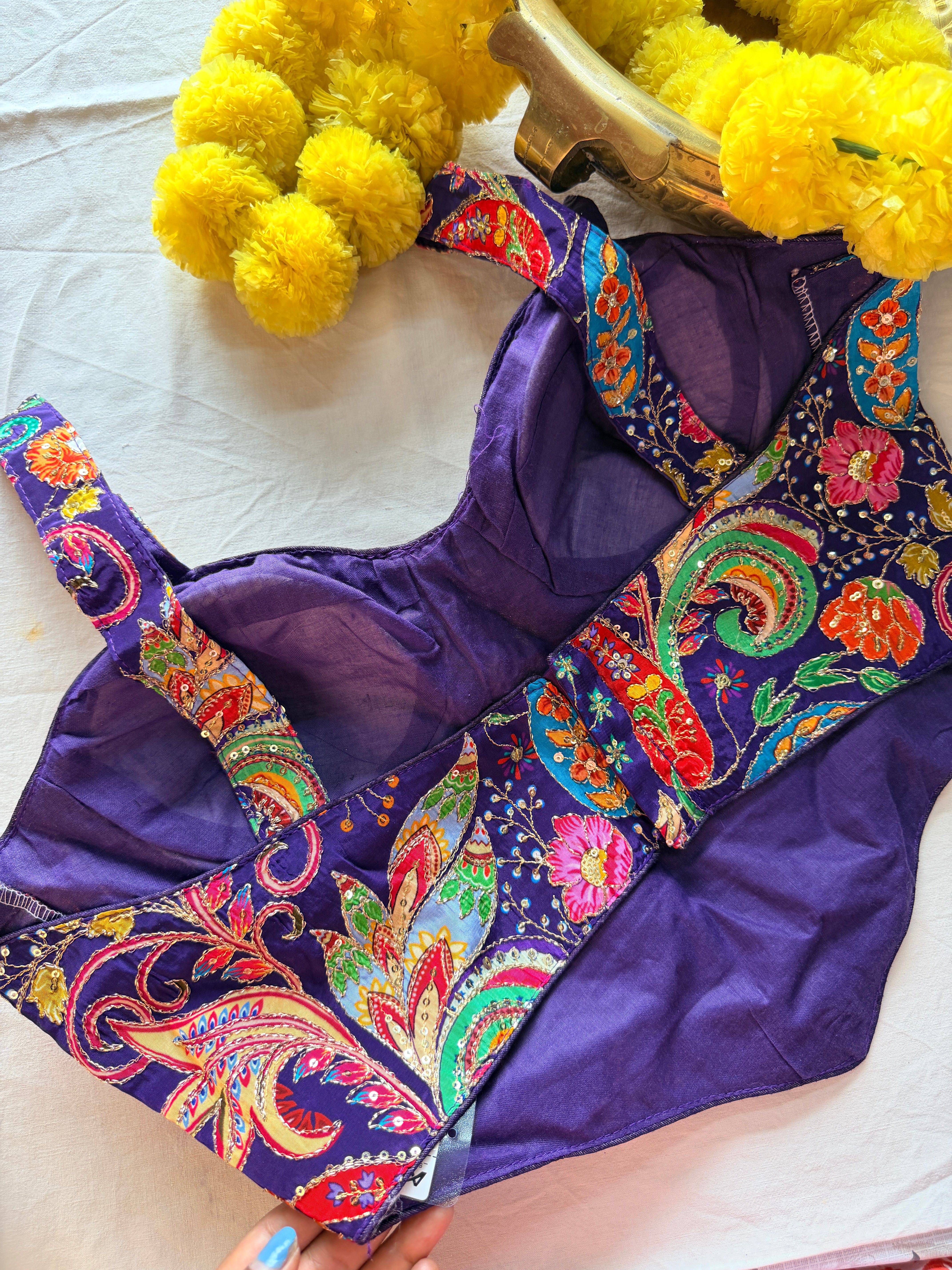 Corset Style Embroidered Padded Blouse