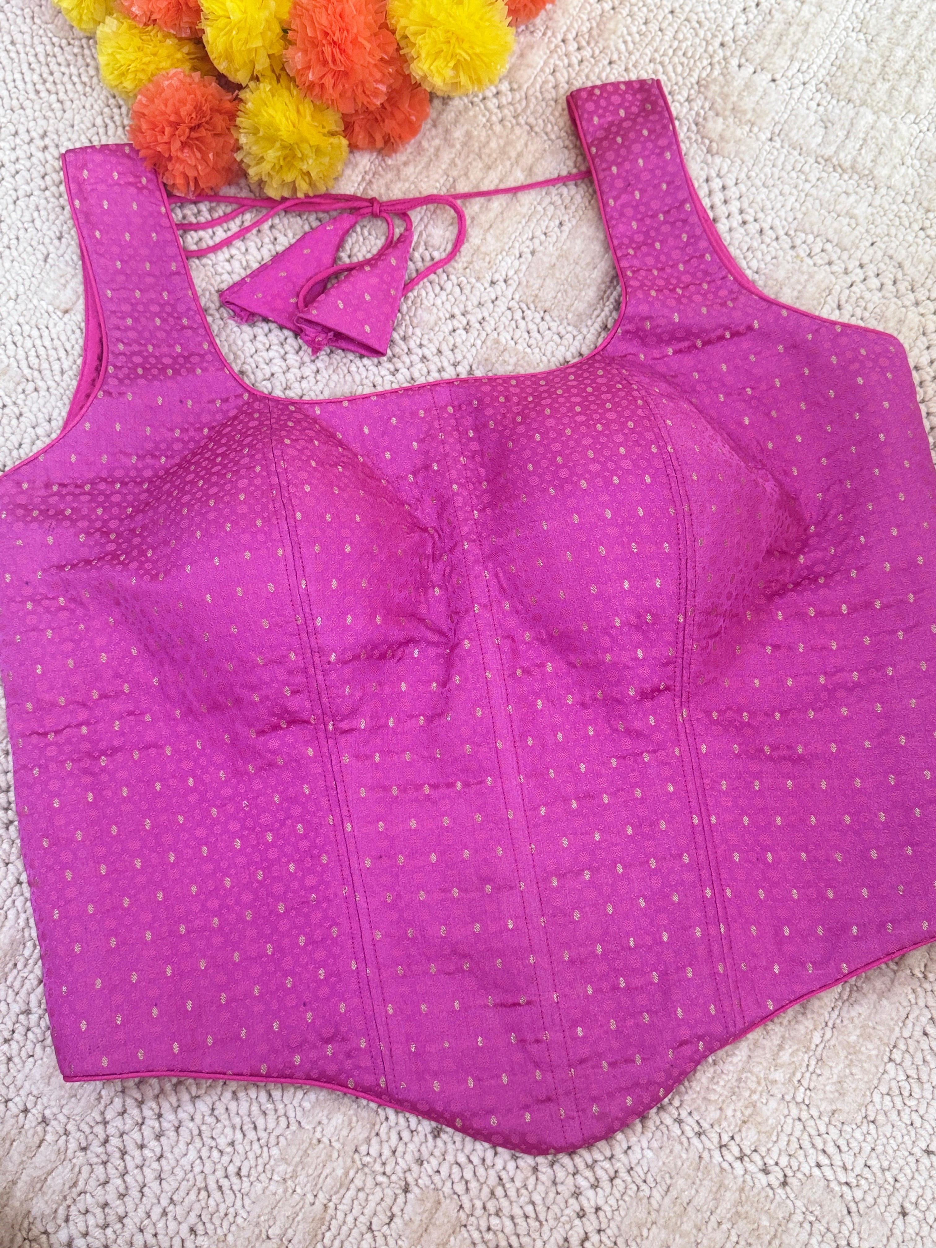 Corset Raw Silk Blouse