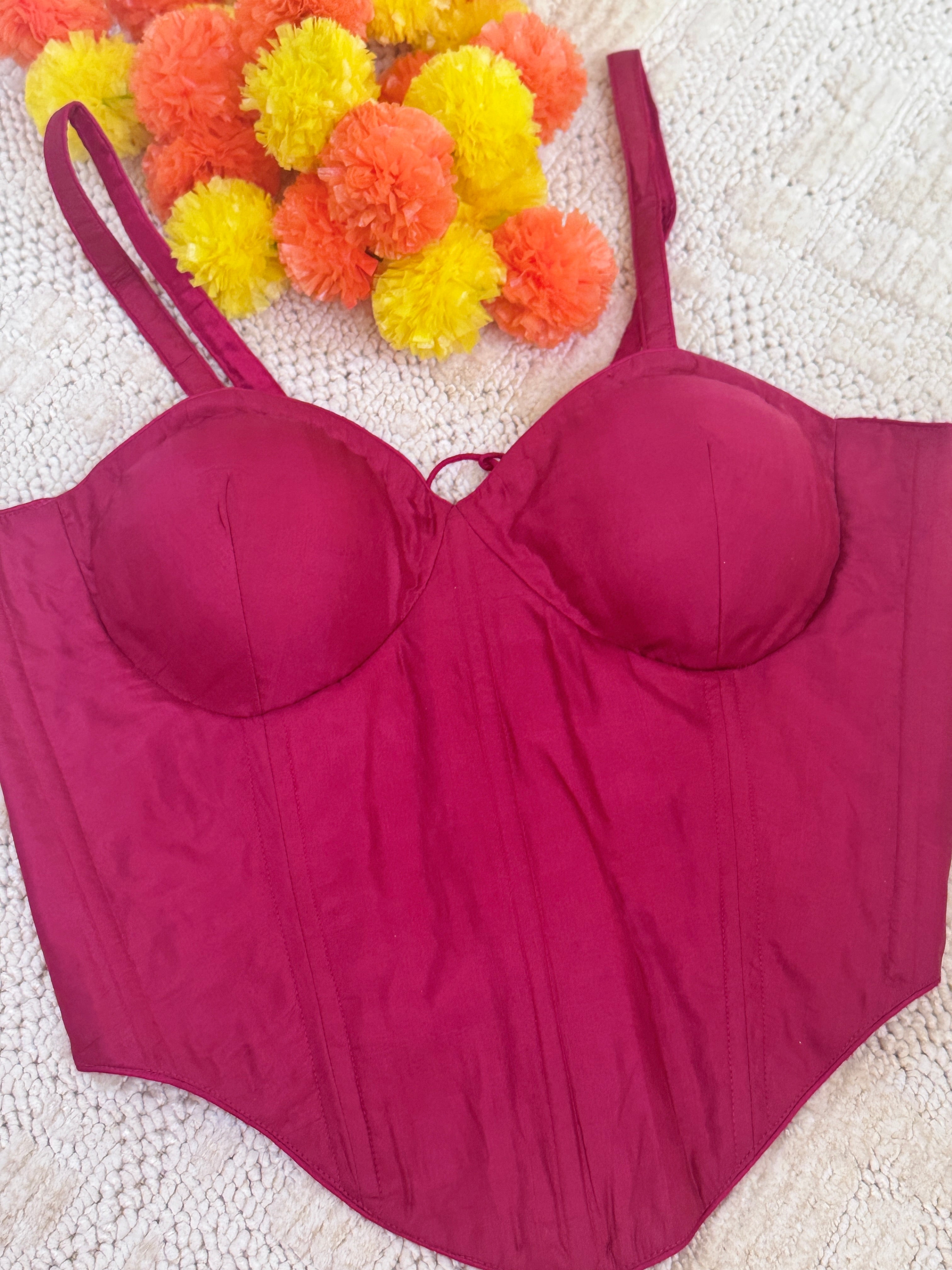 Corset Raw Silk Blouse
