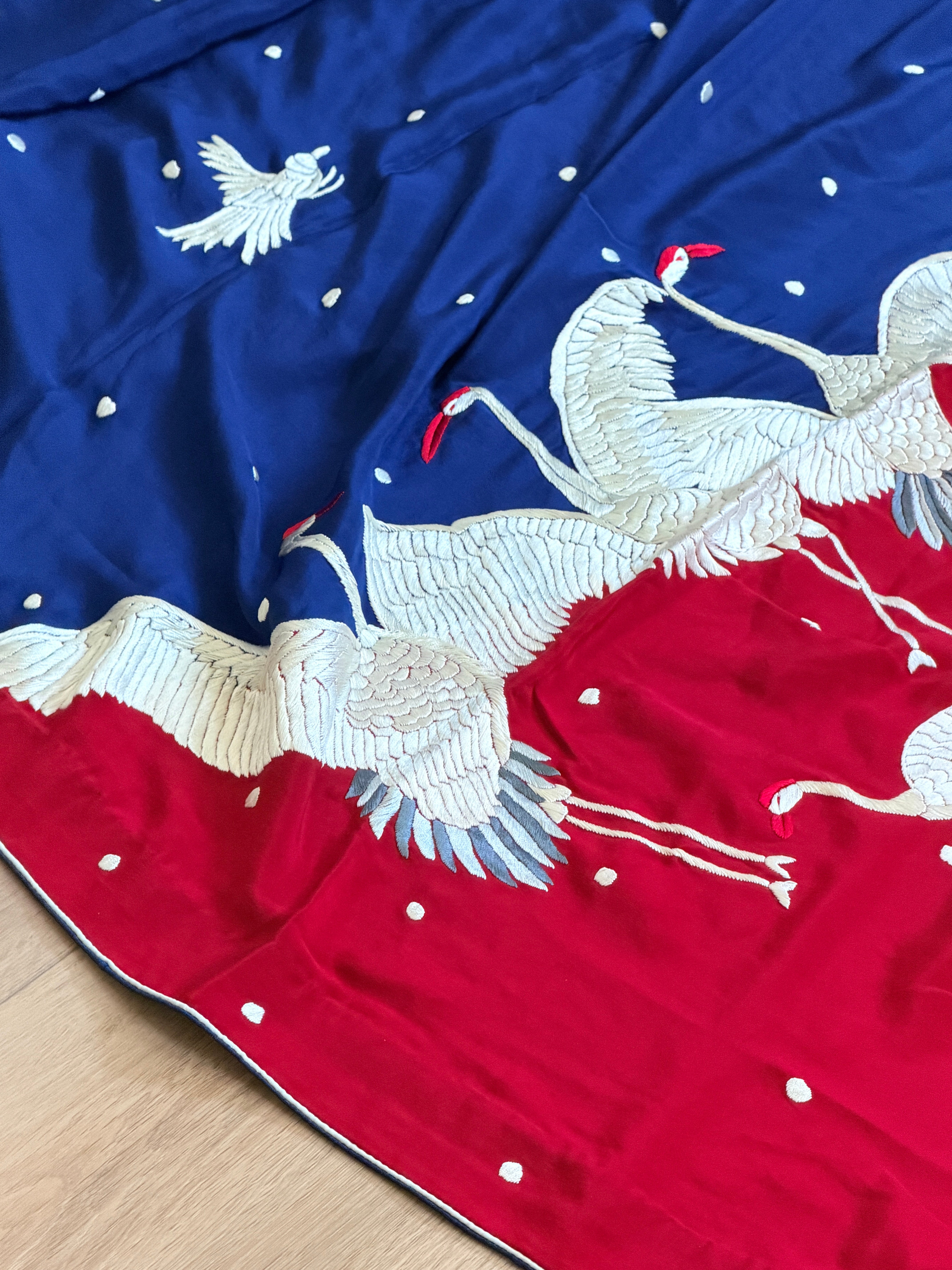 Parsi Gara hand embroidered crepe silk saree