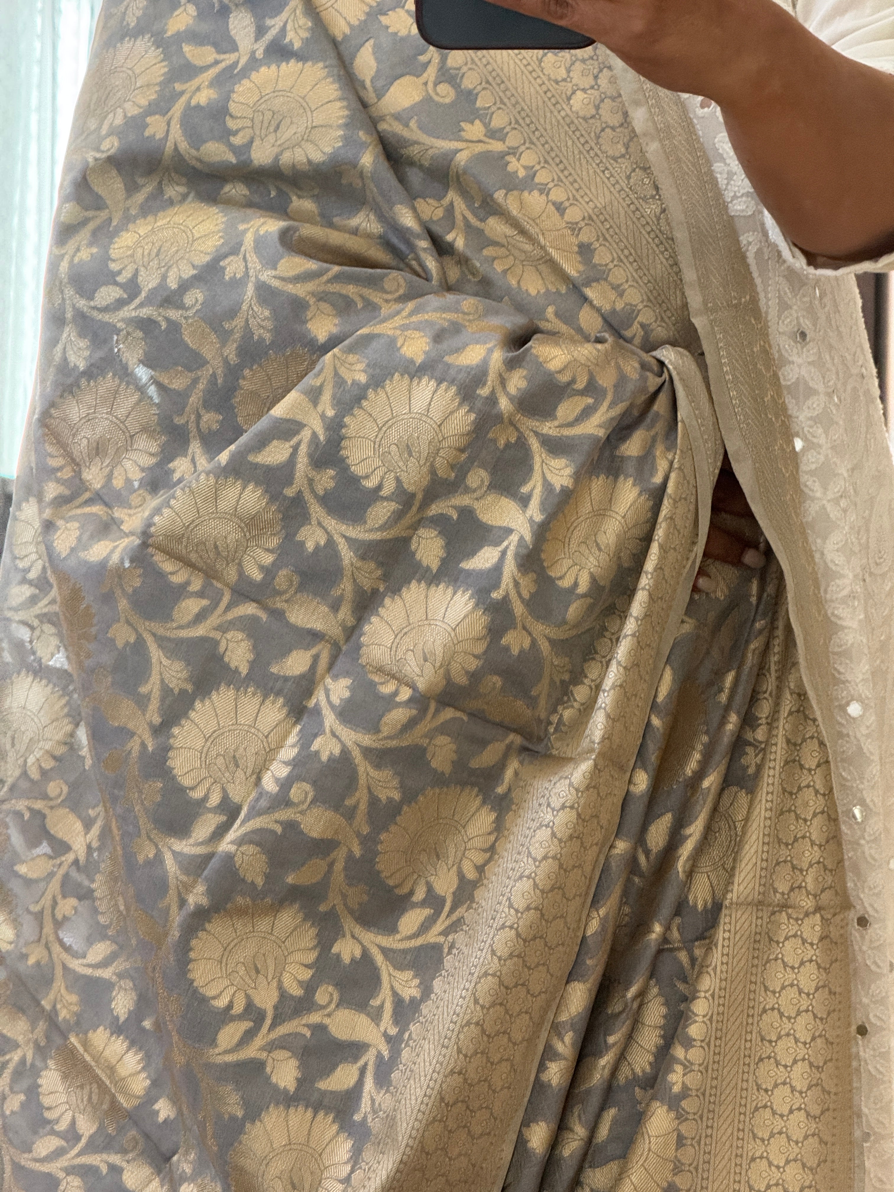 Banarasi dupatta - gray