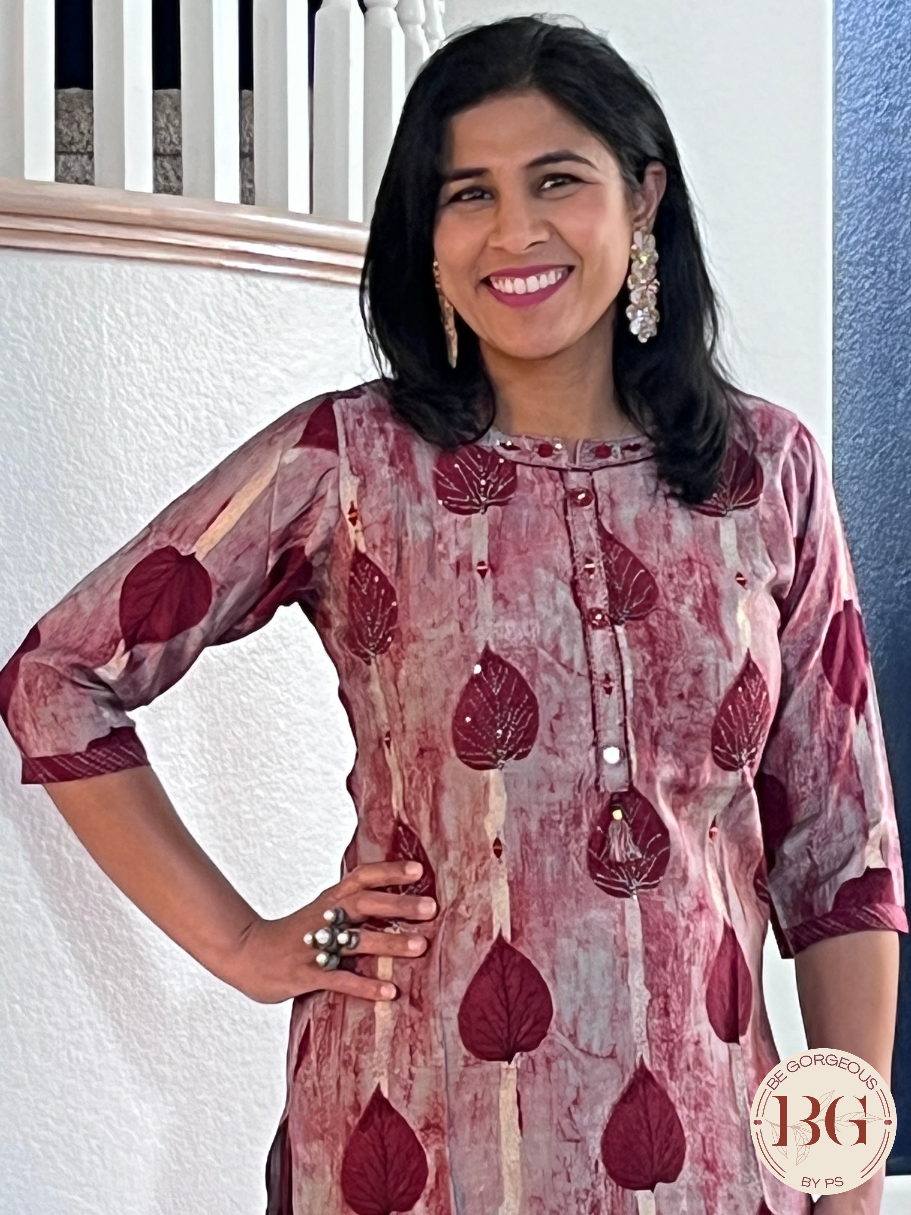 Rayon Palazzo set in gorgeous wine color