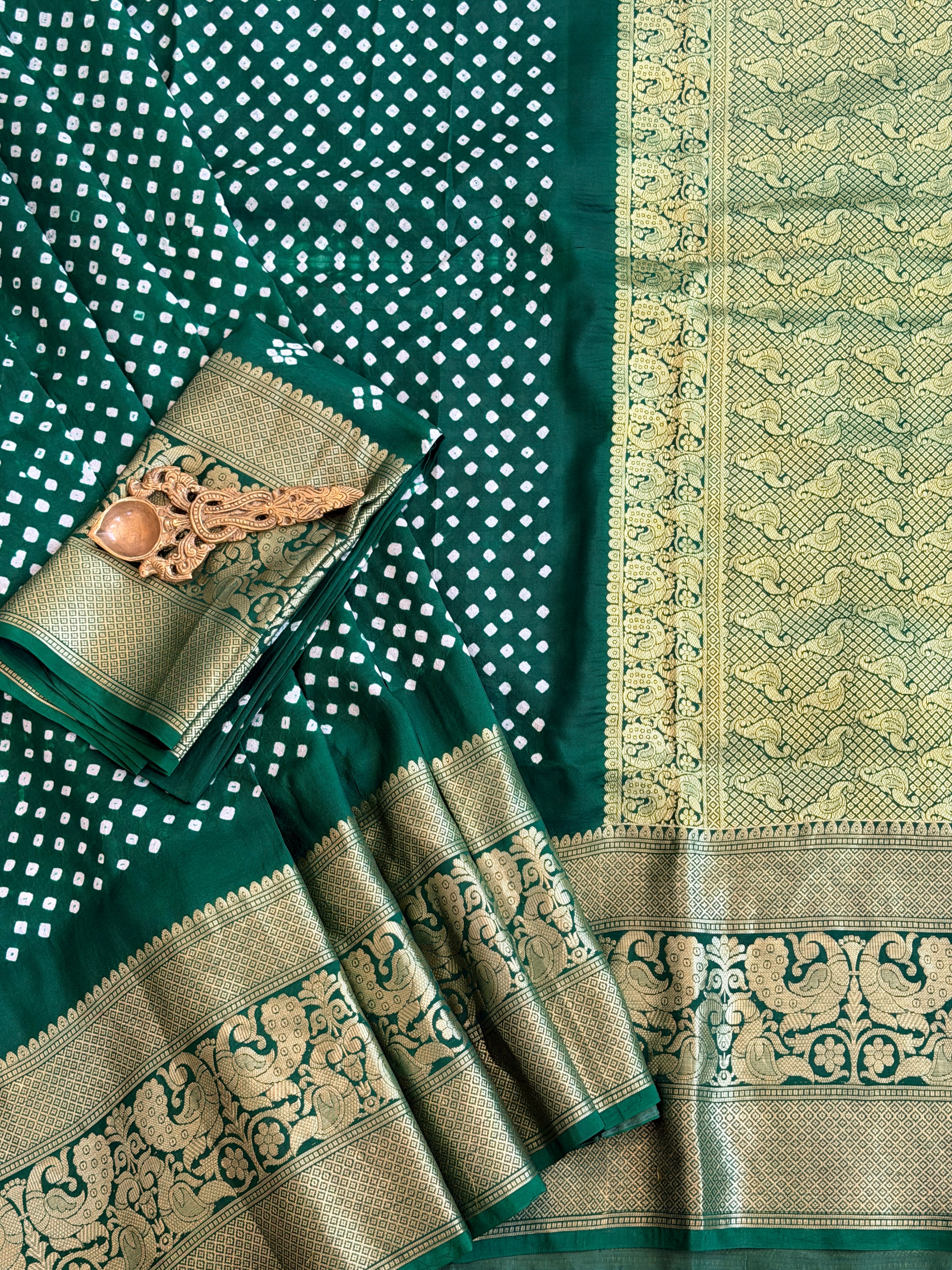 Bandhani on Silk Saree