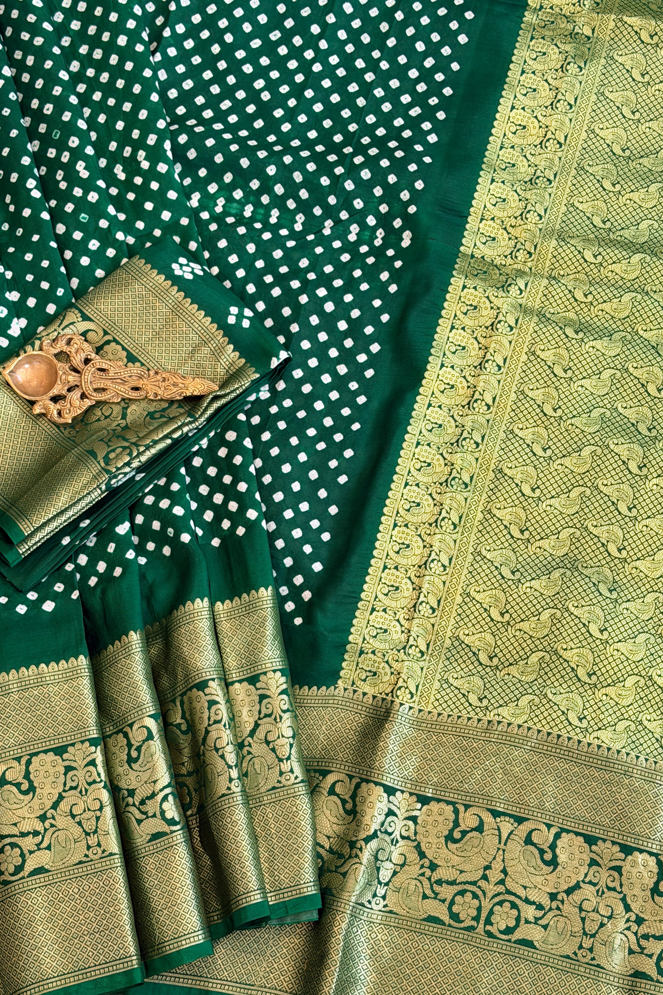 Bandhani on Silk Saree