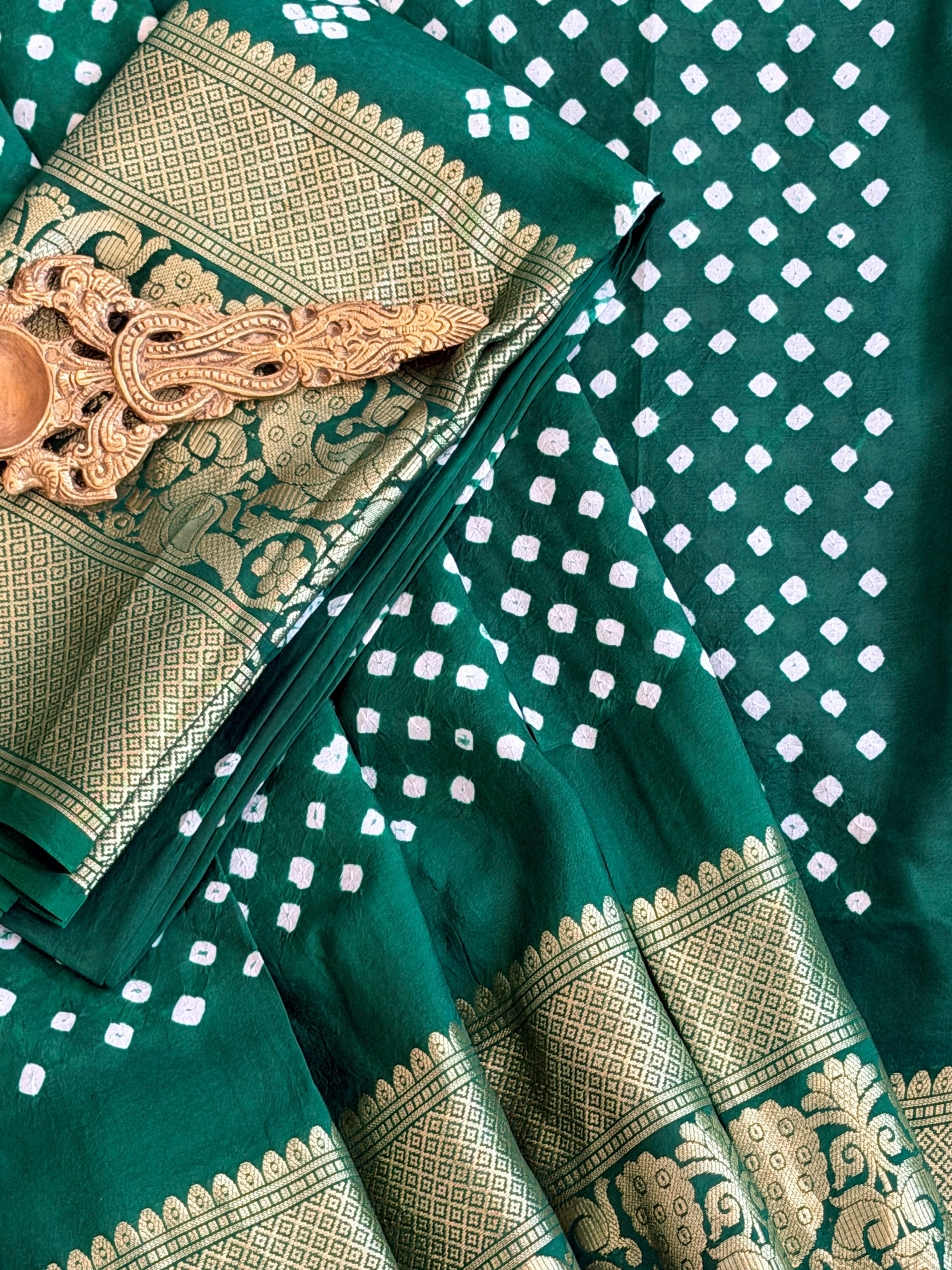 Bandhani on Silk Saree
