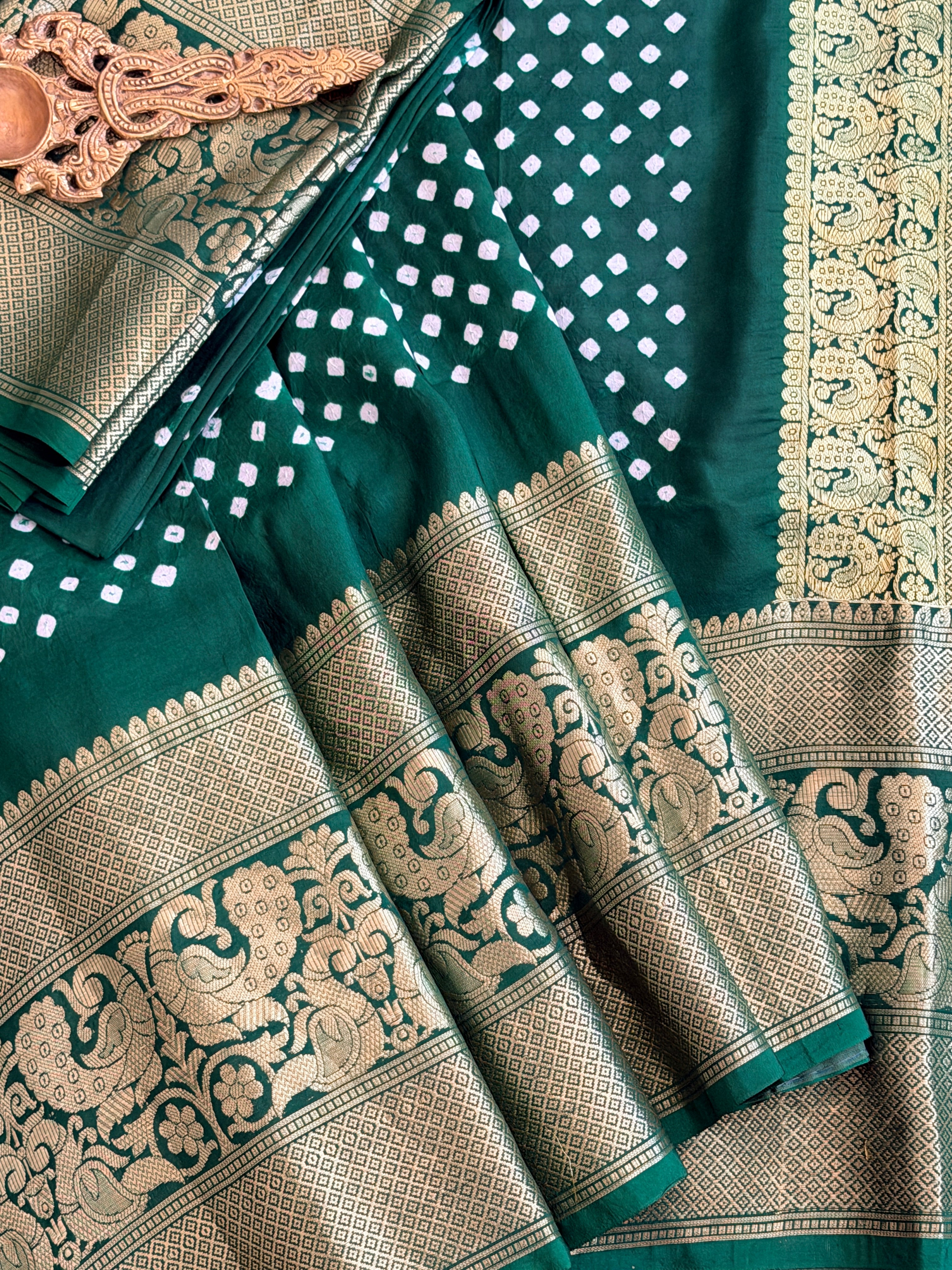 Bandhani on Silk Saree