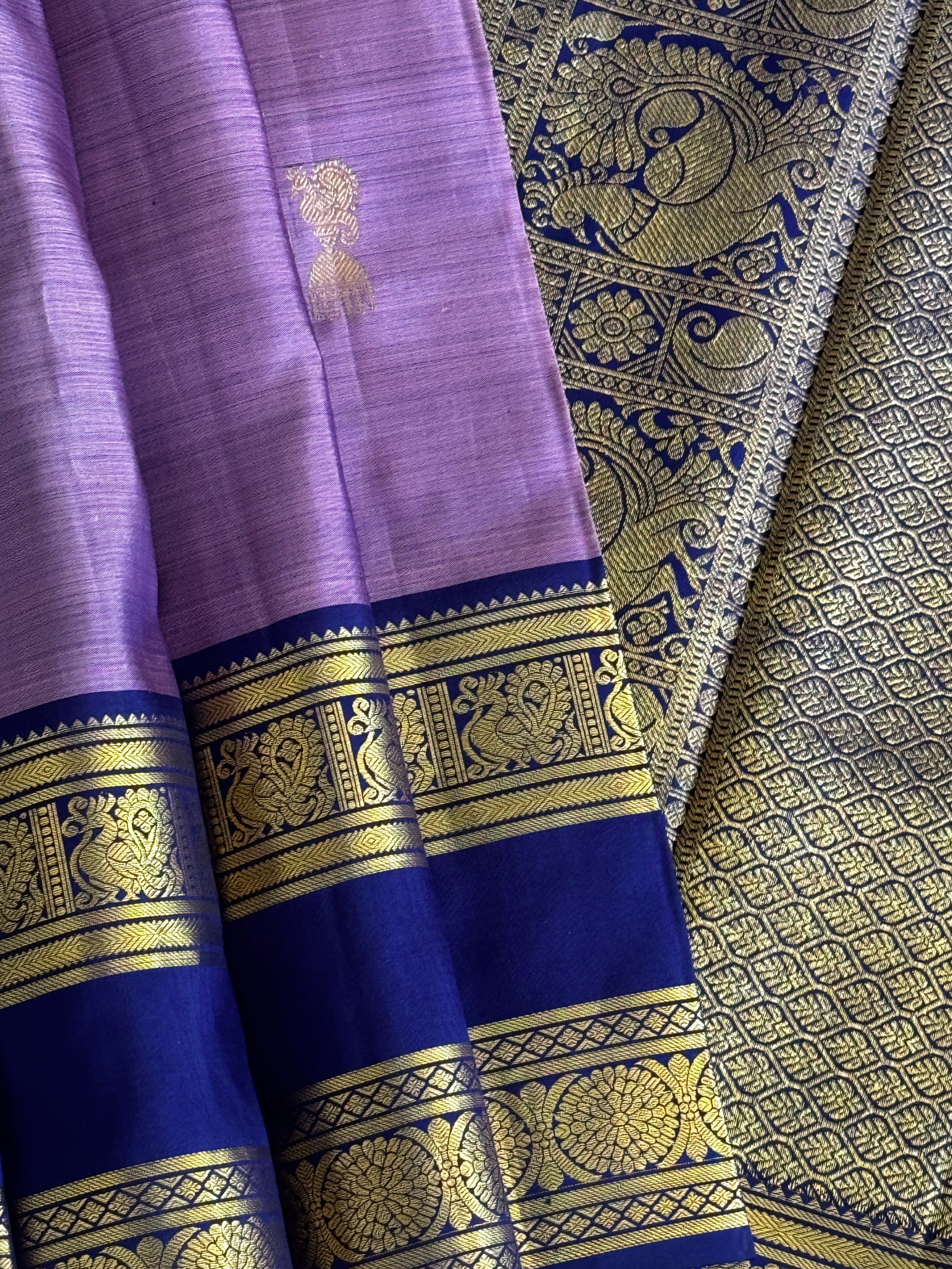 Kanjeevaram Pure silk handloom saree - lavendar