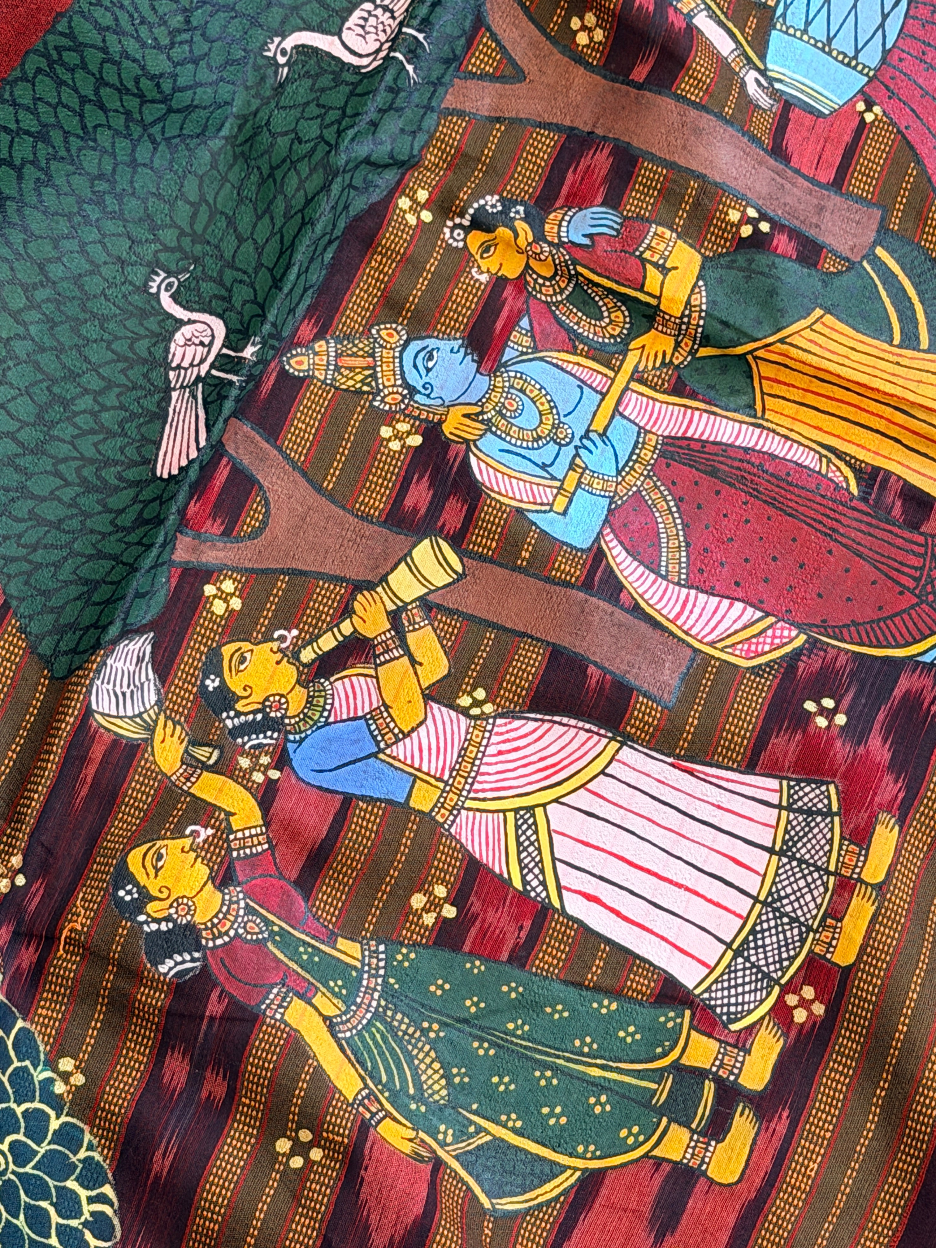 Pattachitra saree on raw silk