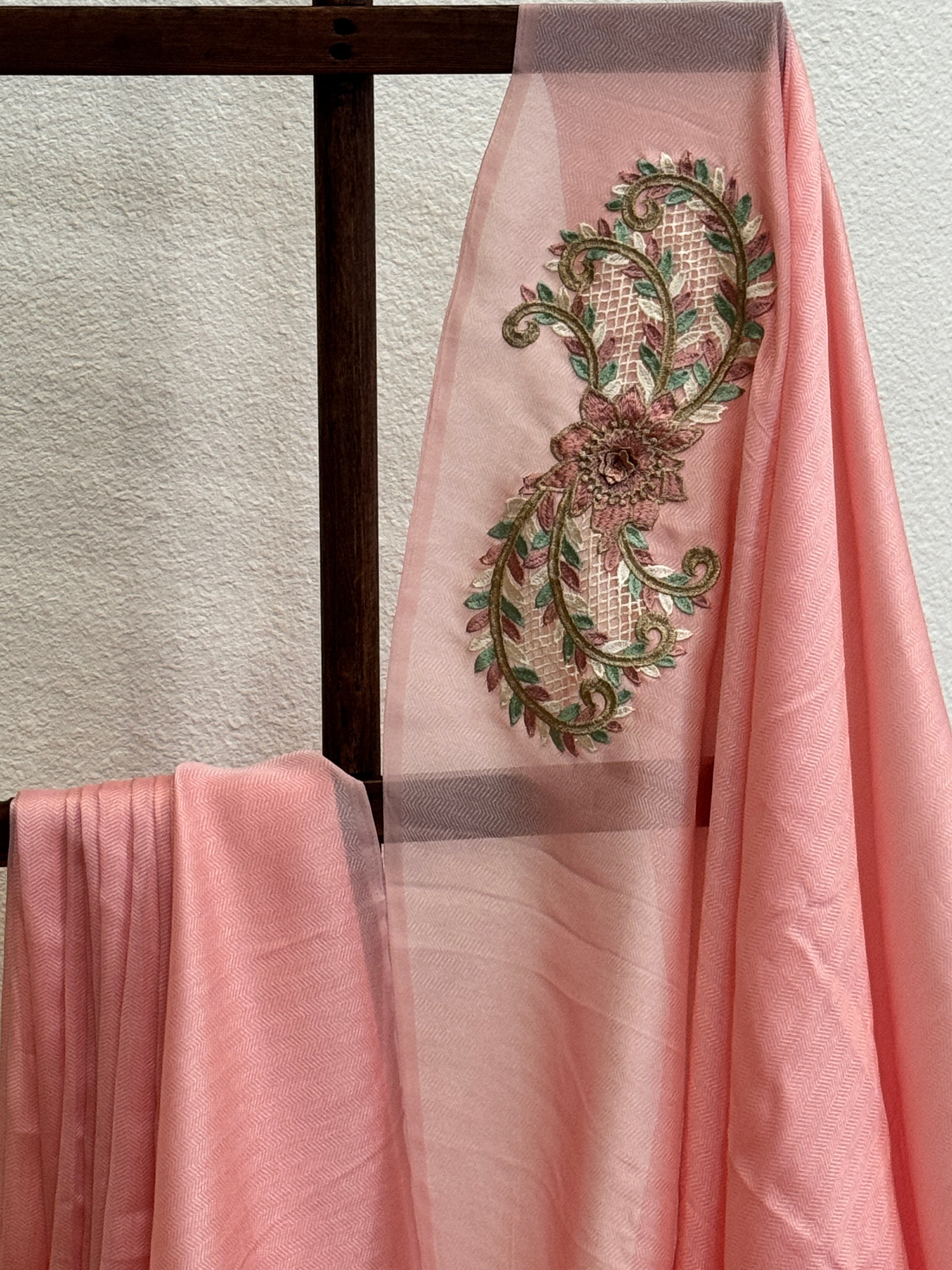 Peach Saree with patch