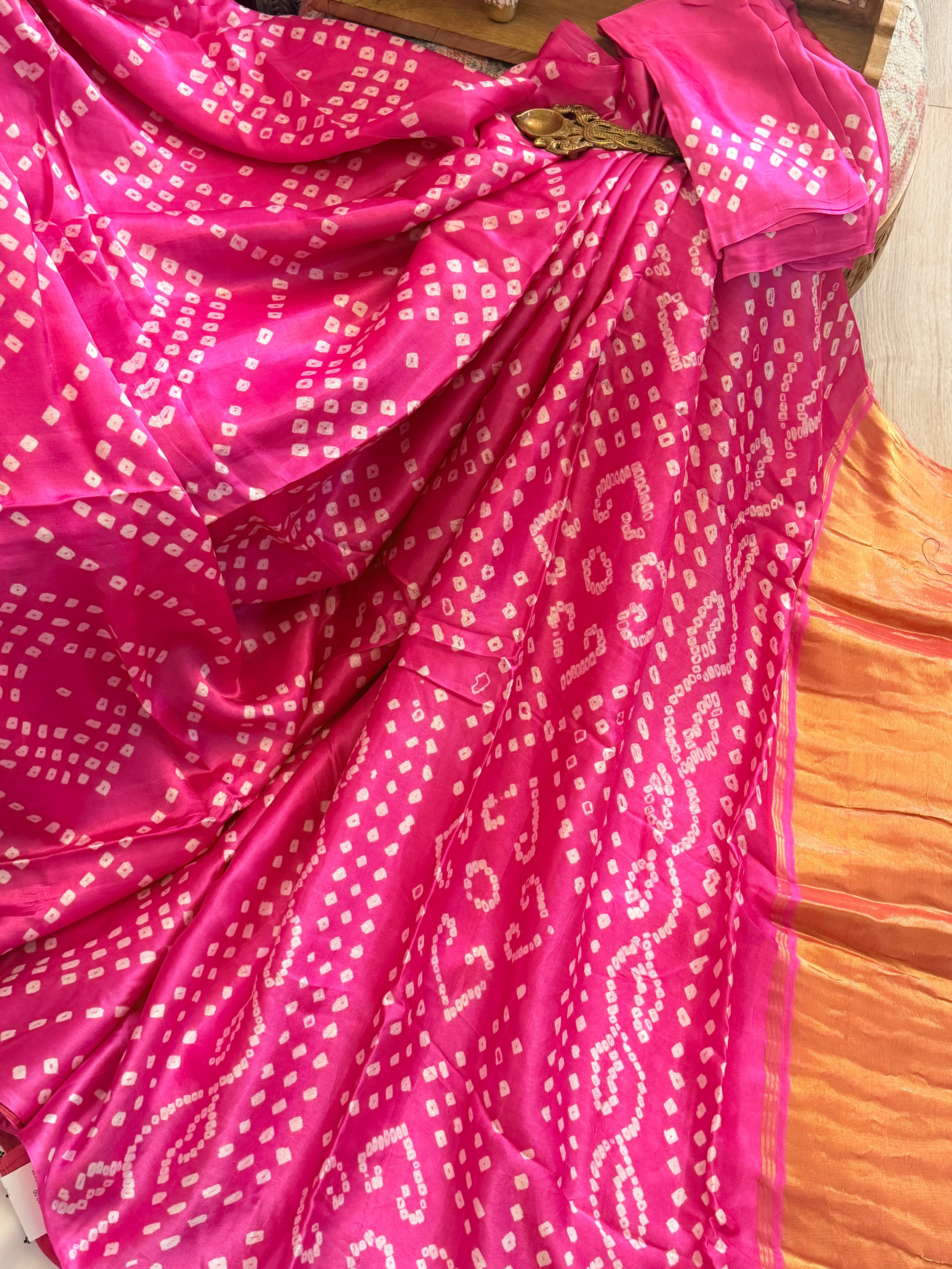 Bandhani Modal Silk Saree