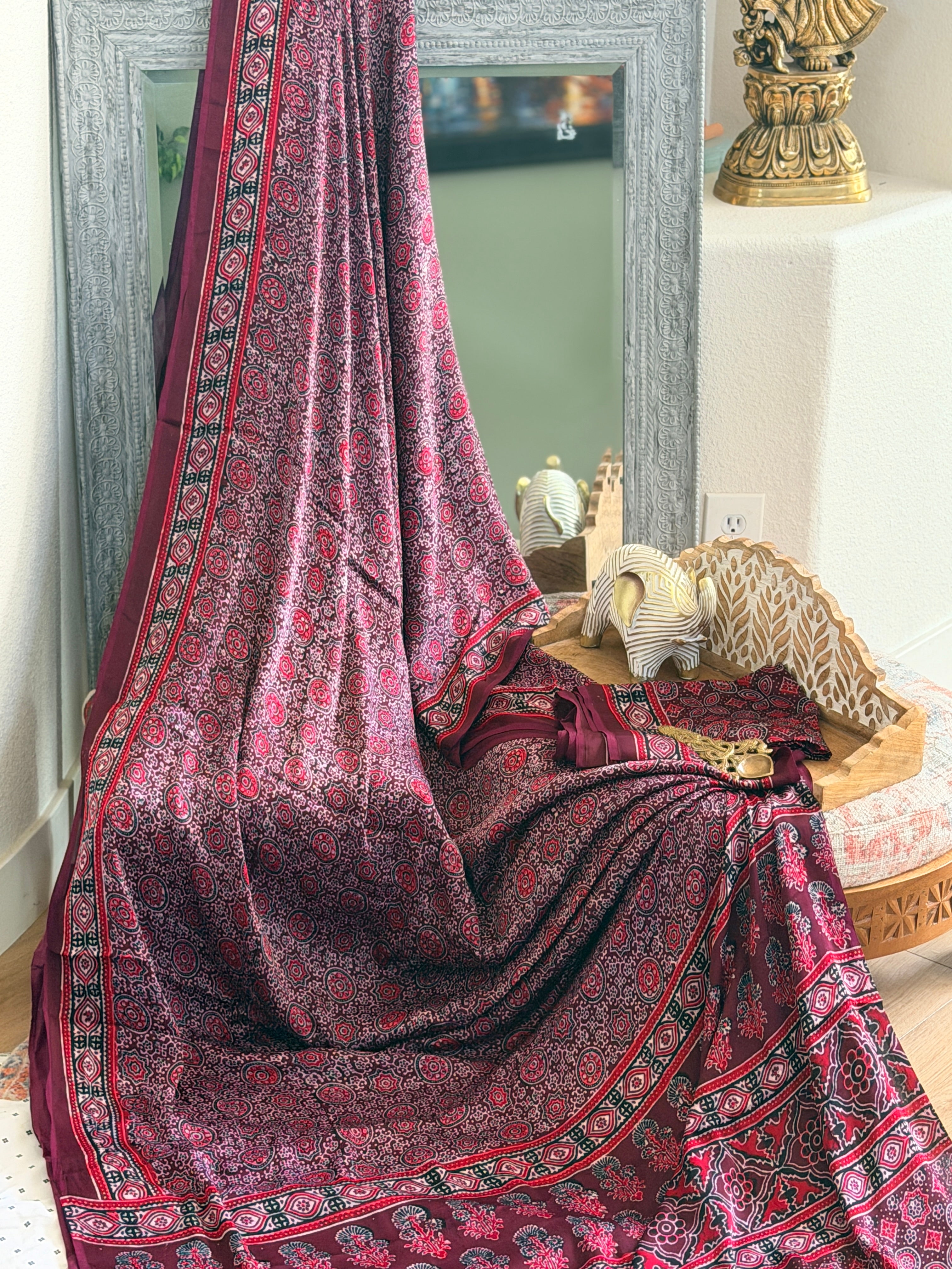 Modal Ajrak Saree