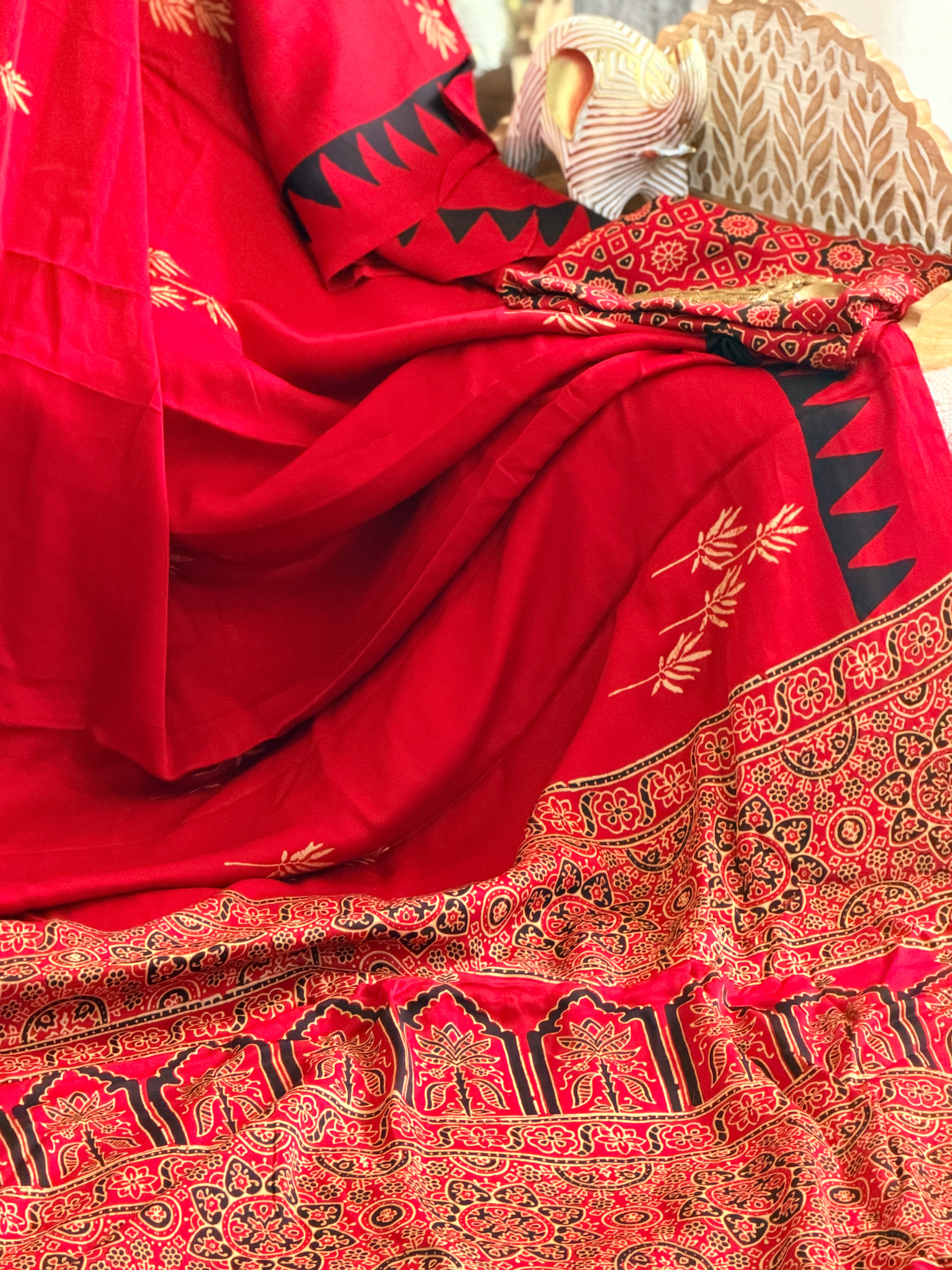 Modal Ajrak Saree