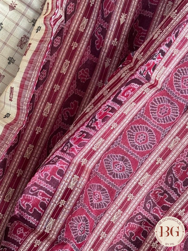 Tussar Silk Hazar butti handloom pure silk saree - Beige