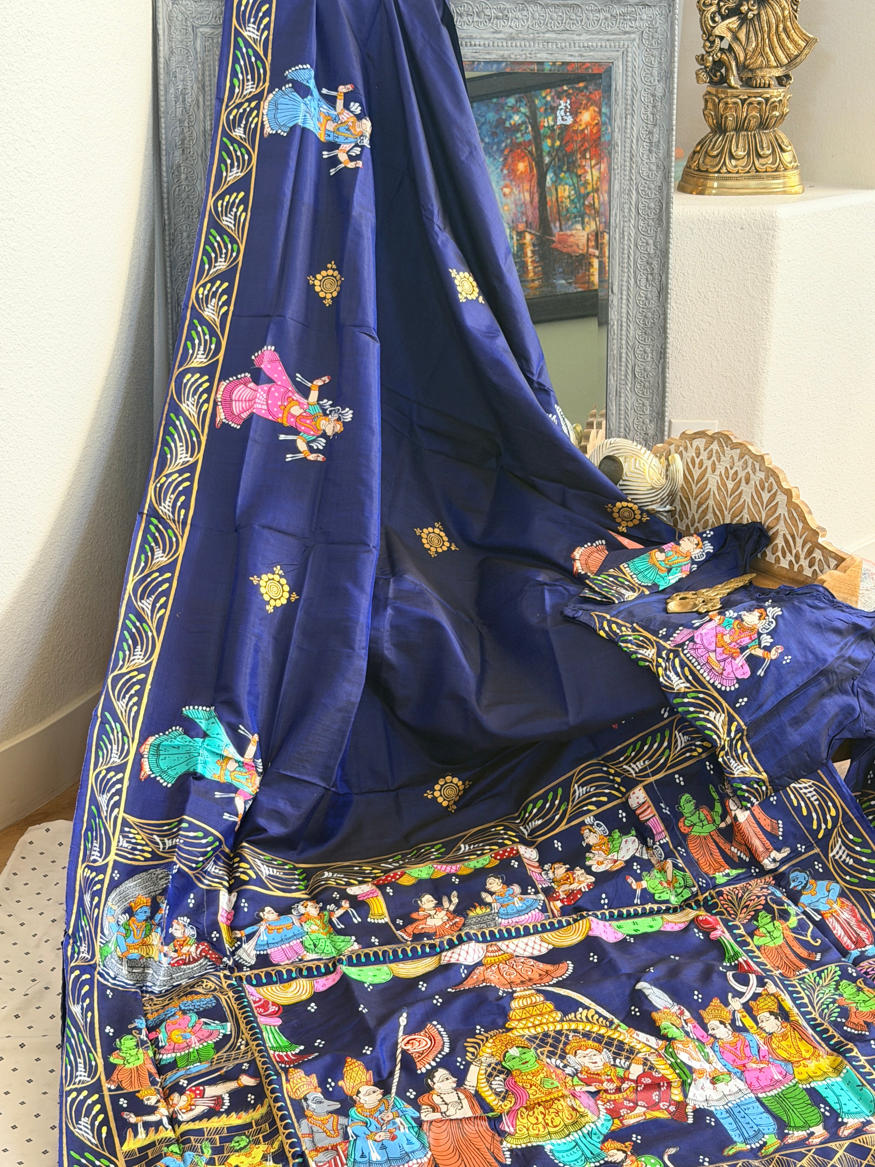 Ram darbar theme on pure silk