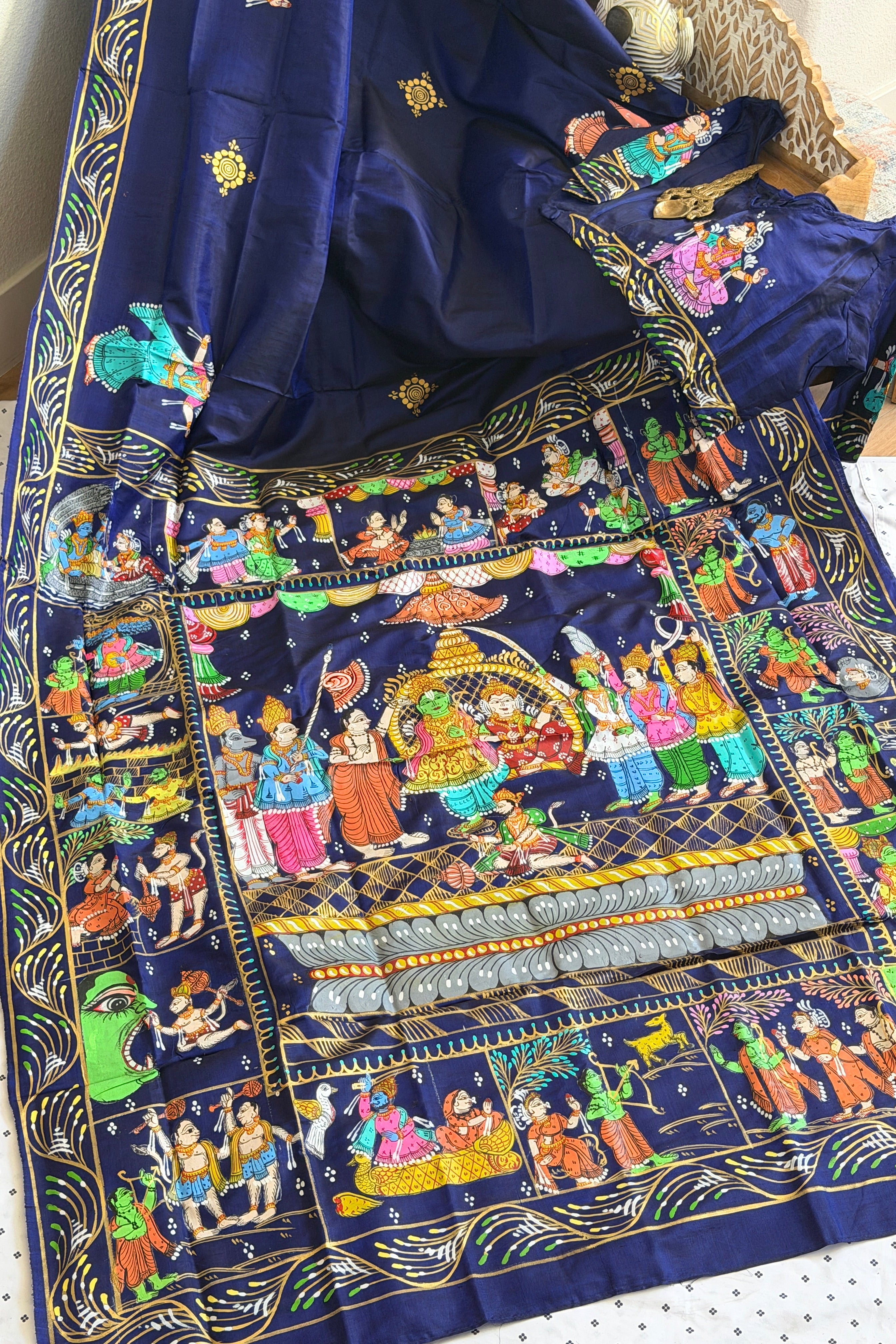 Ram darbar theme on pure silk