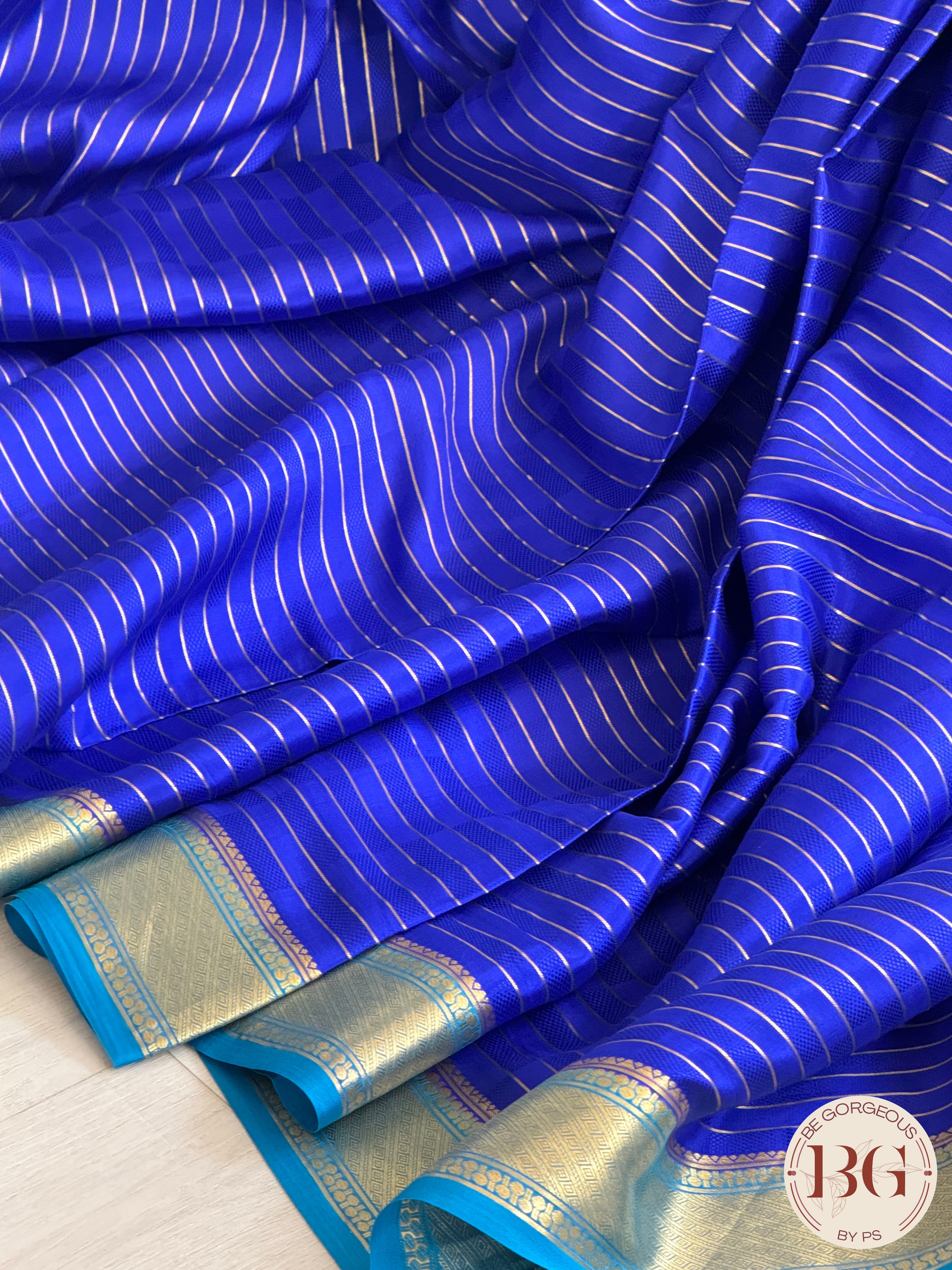 Mysore Pure Silk Handloom Saree - Royal Blue