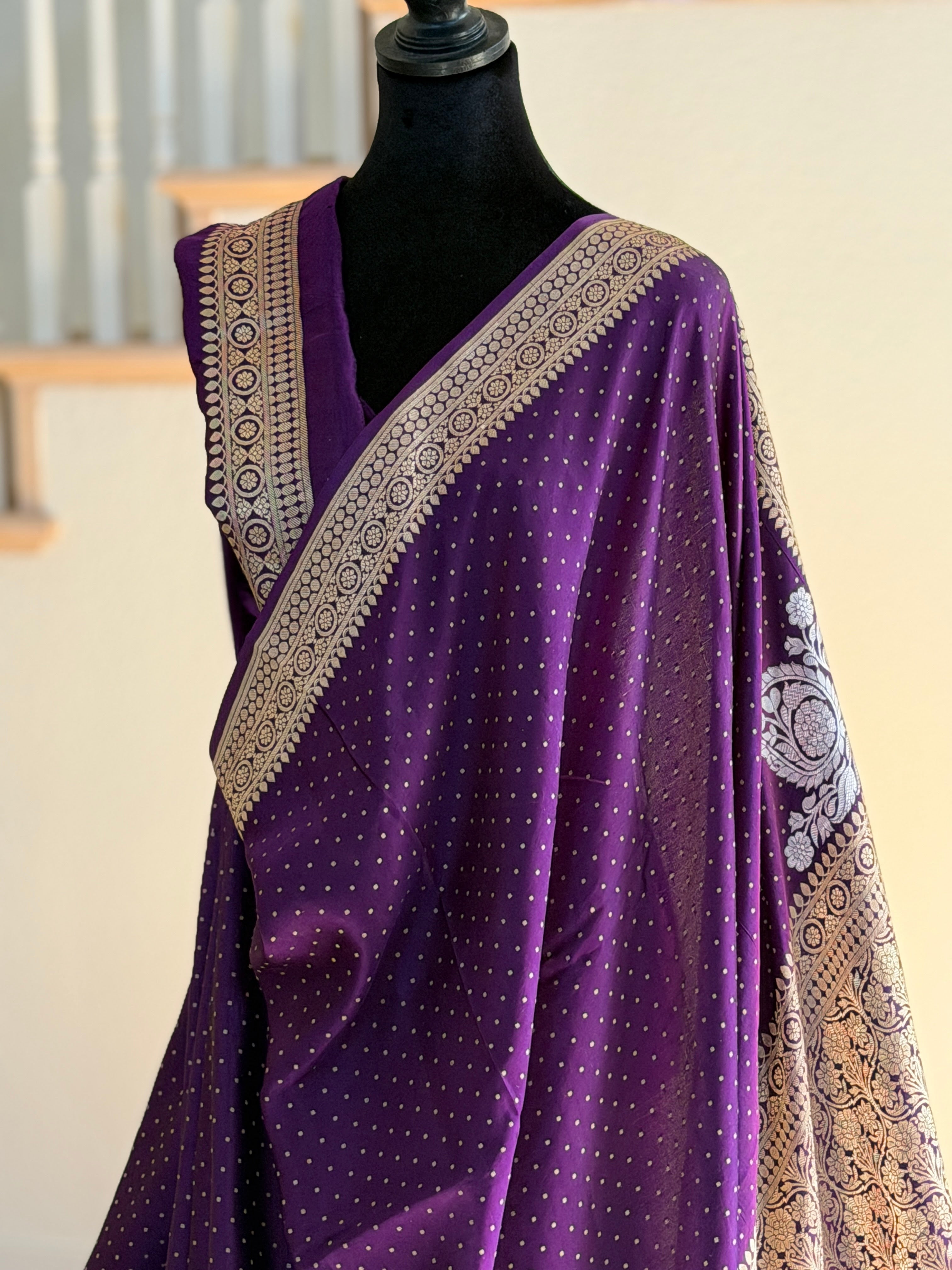 Banarasi Mashru Pure Silk Sona Roopa Saree
