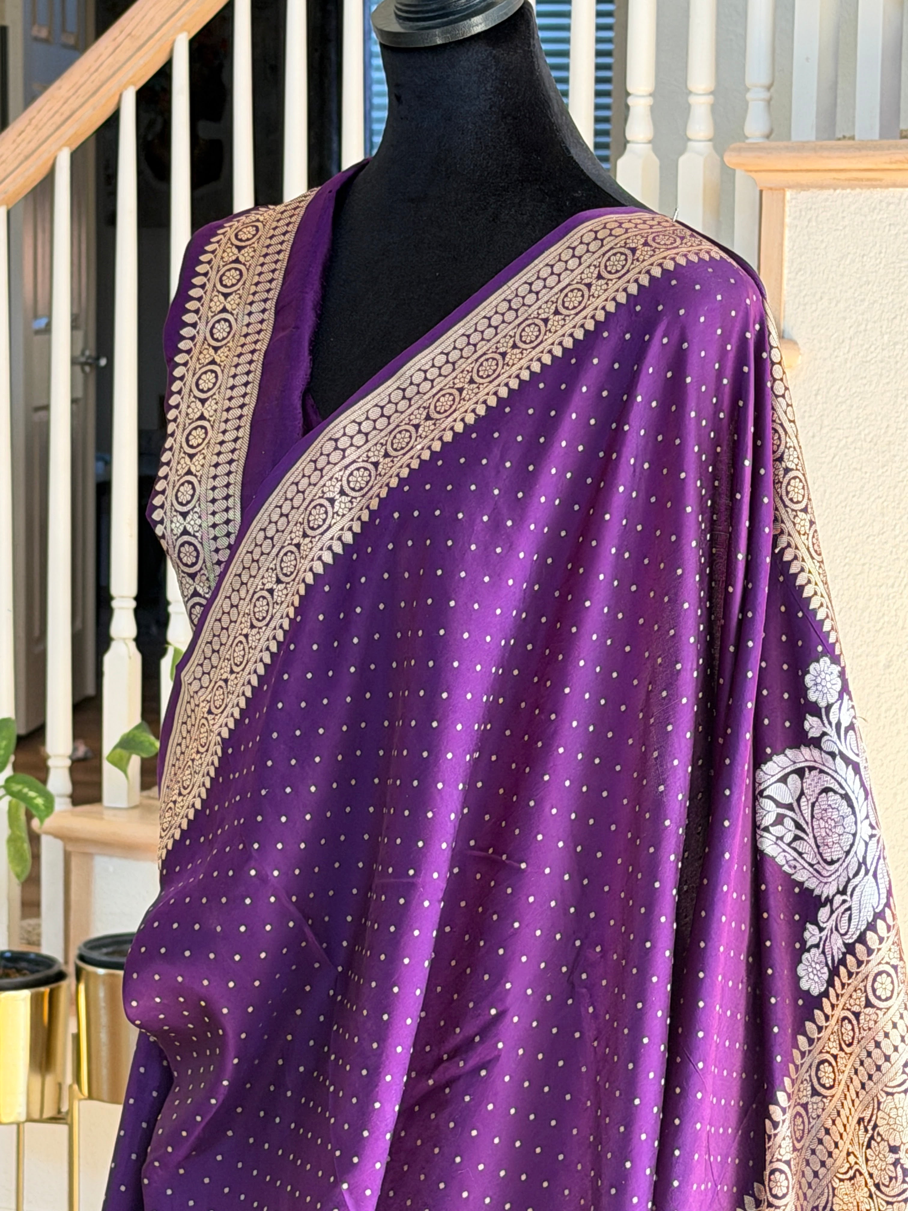 Banarasi Mashru Pure Silk Sona Roopa Saree