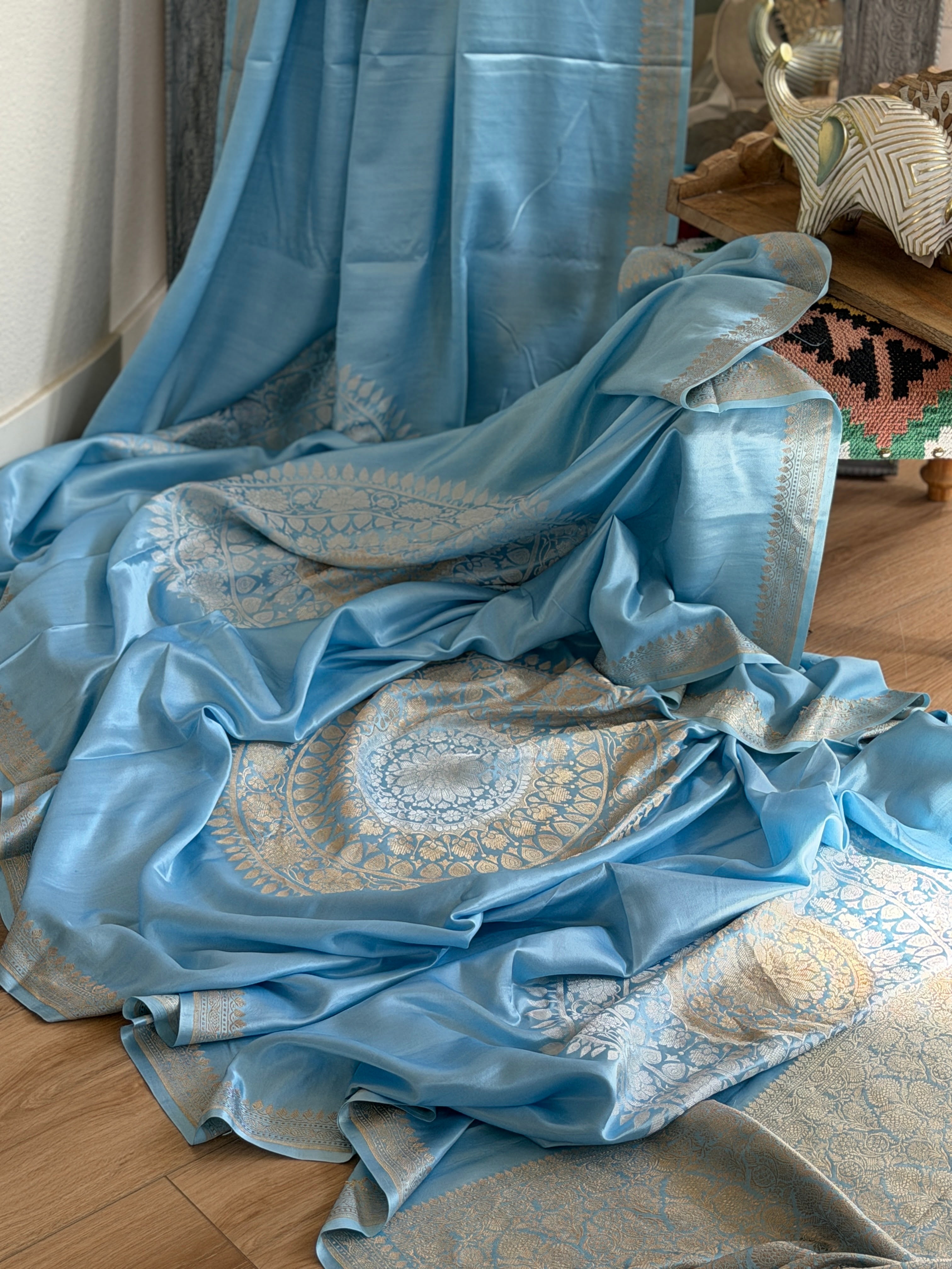 Banarasi Mashru Pure Silk Sona Roopa Saree